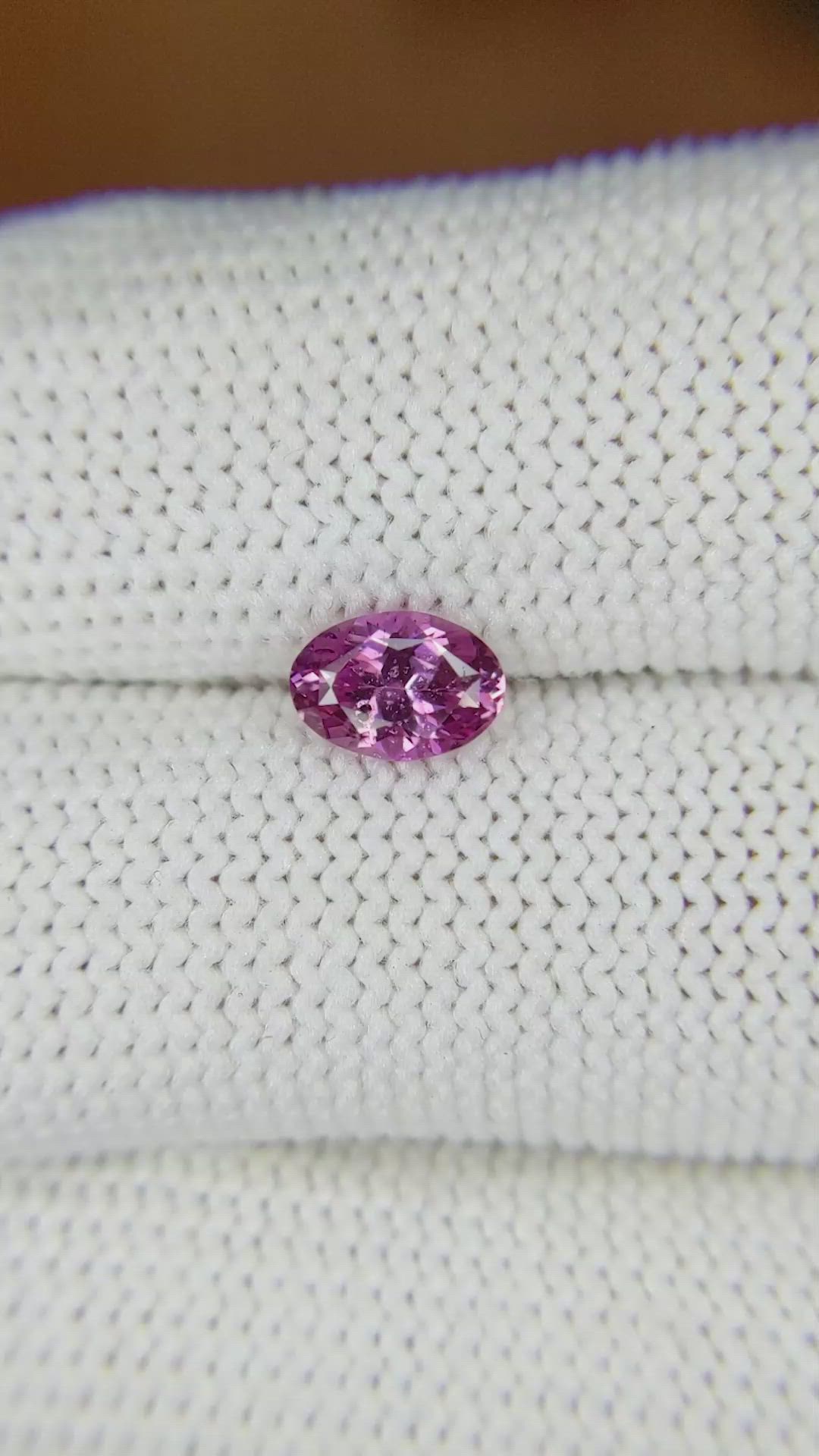 0.80 Ct. Pinkish Purple Sapphire from Ceylon (Sri Lanka) Size Video