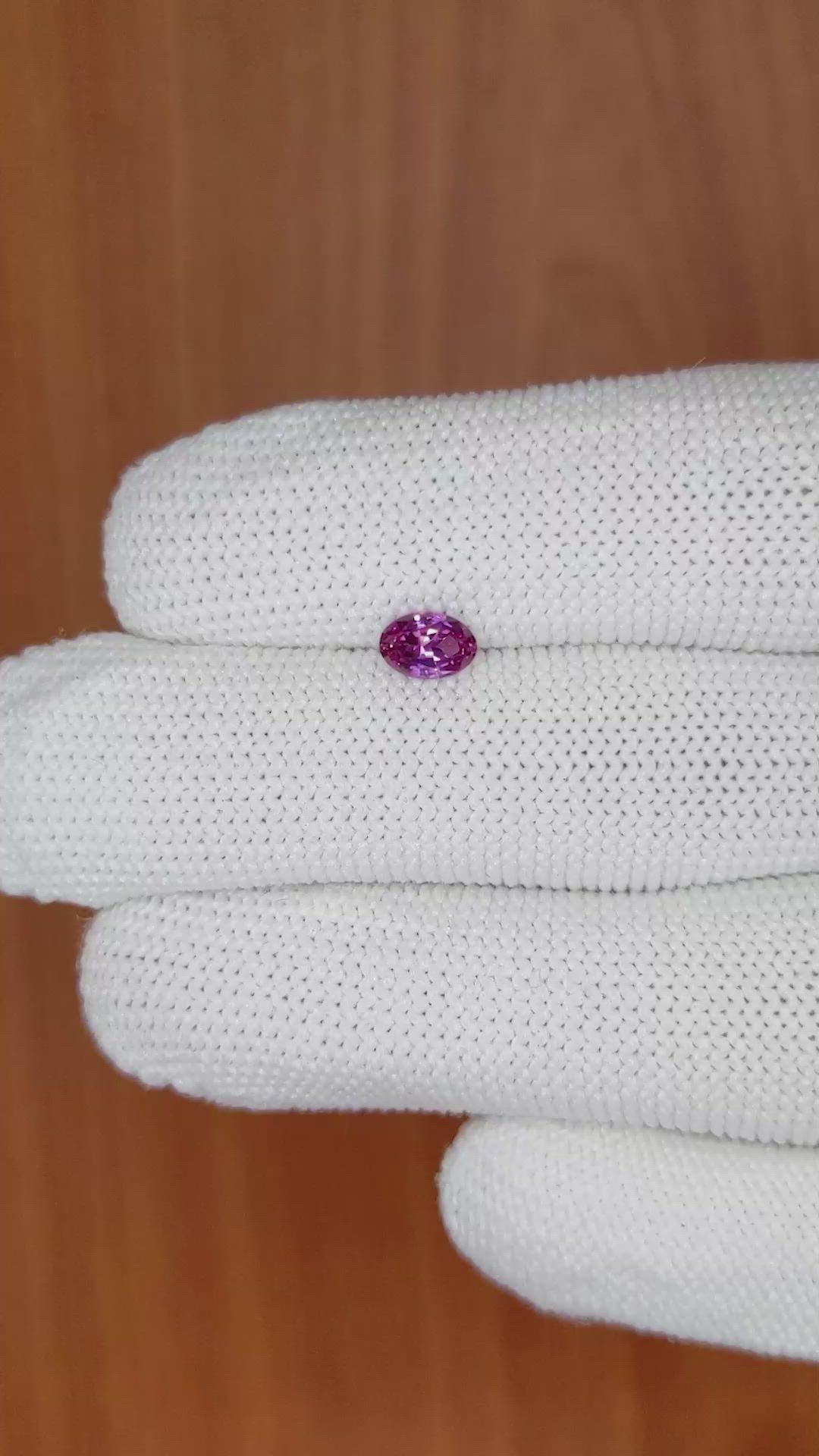 0.50 Ct. Purplish Pink Sapphire from Ceylon (Sri Lanka) Size Video