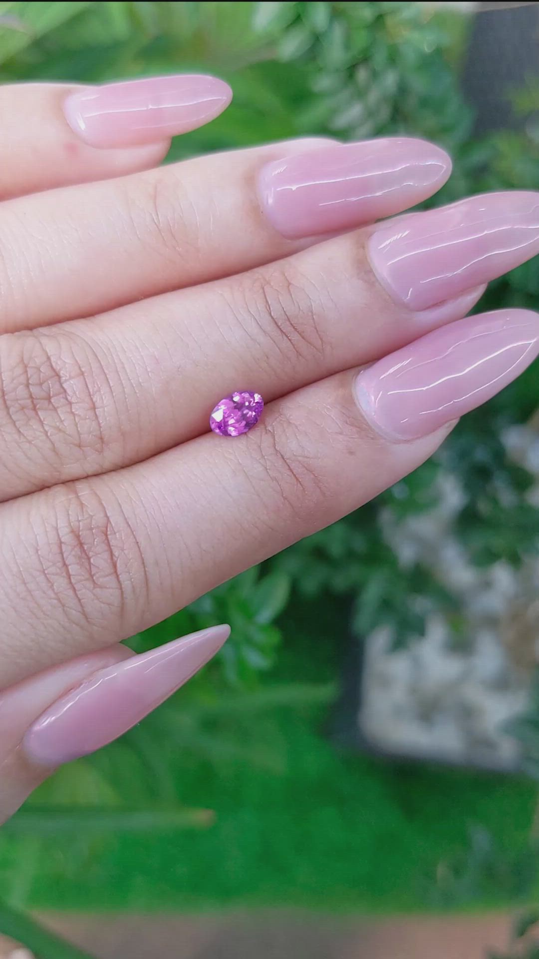 0.54 Ct. Purple Sapphire from Ceylon (Sri Lanka) Size Video