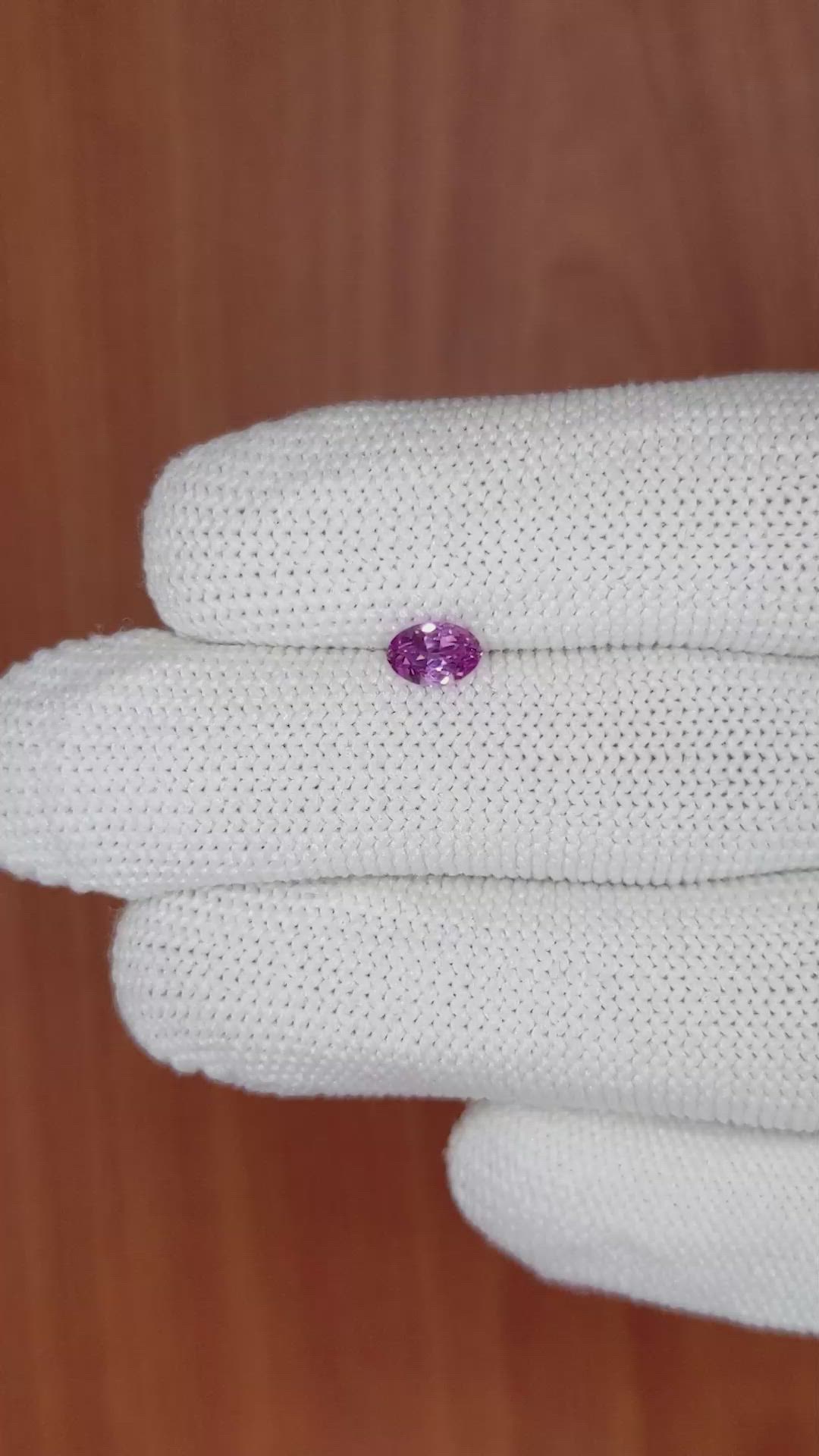 0.54 Ct. Purple Sapphire from Ceylon (Sri Lanka) Size Video