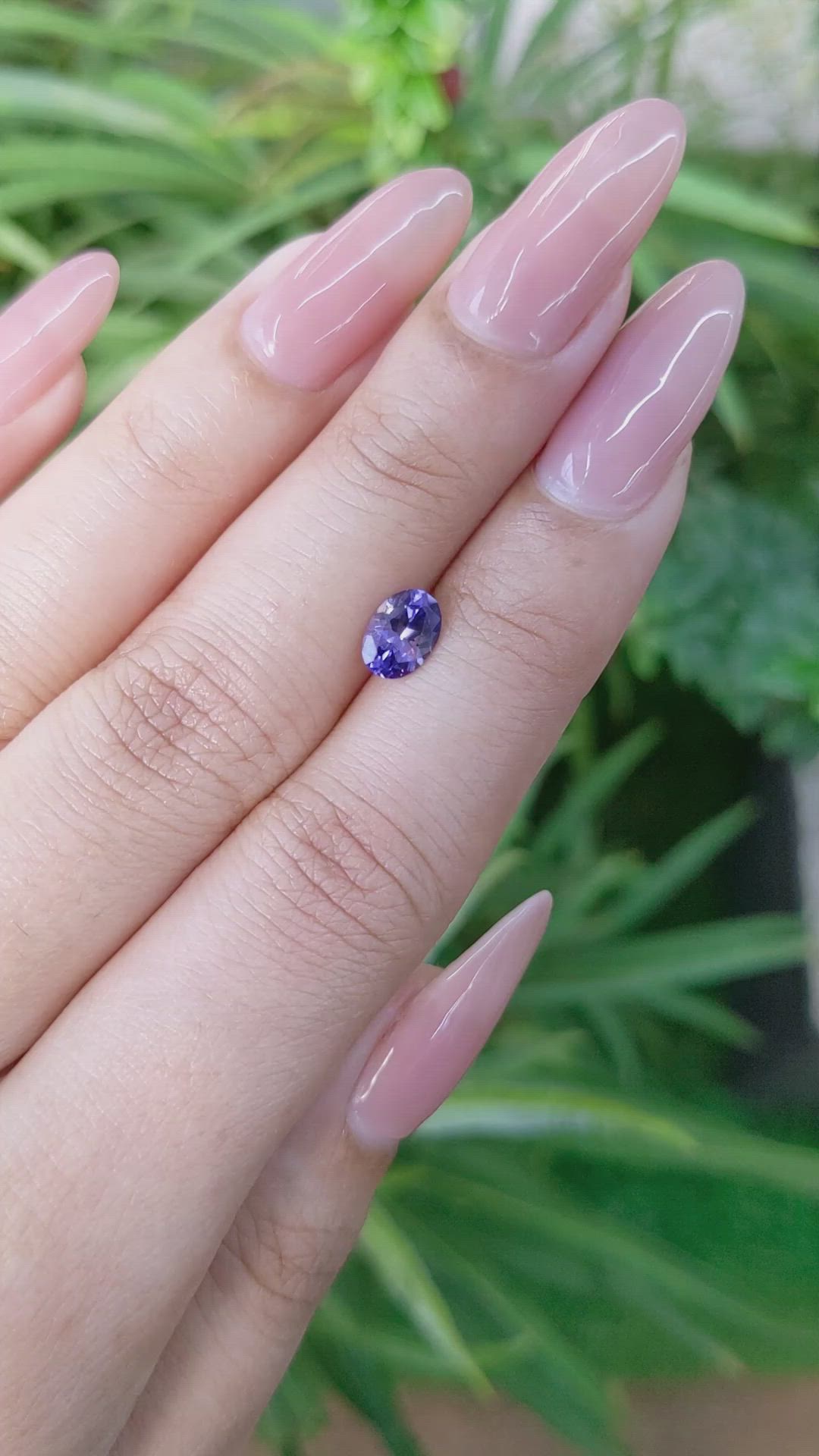 0.90 Ct. Bluish Purple Sapphire from Ceylon (Sri Lanka) Size Video