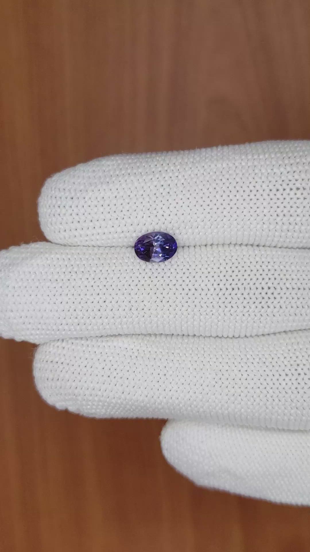 0.90 Ct. Bluish Purple Sapphire from Ceylon (Sri Lanka) Size Video