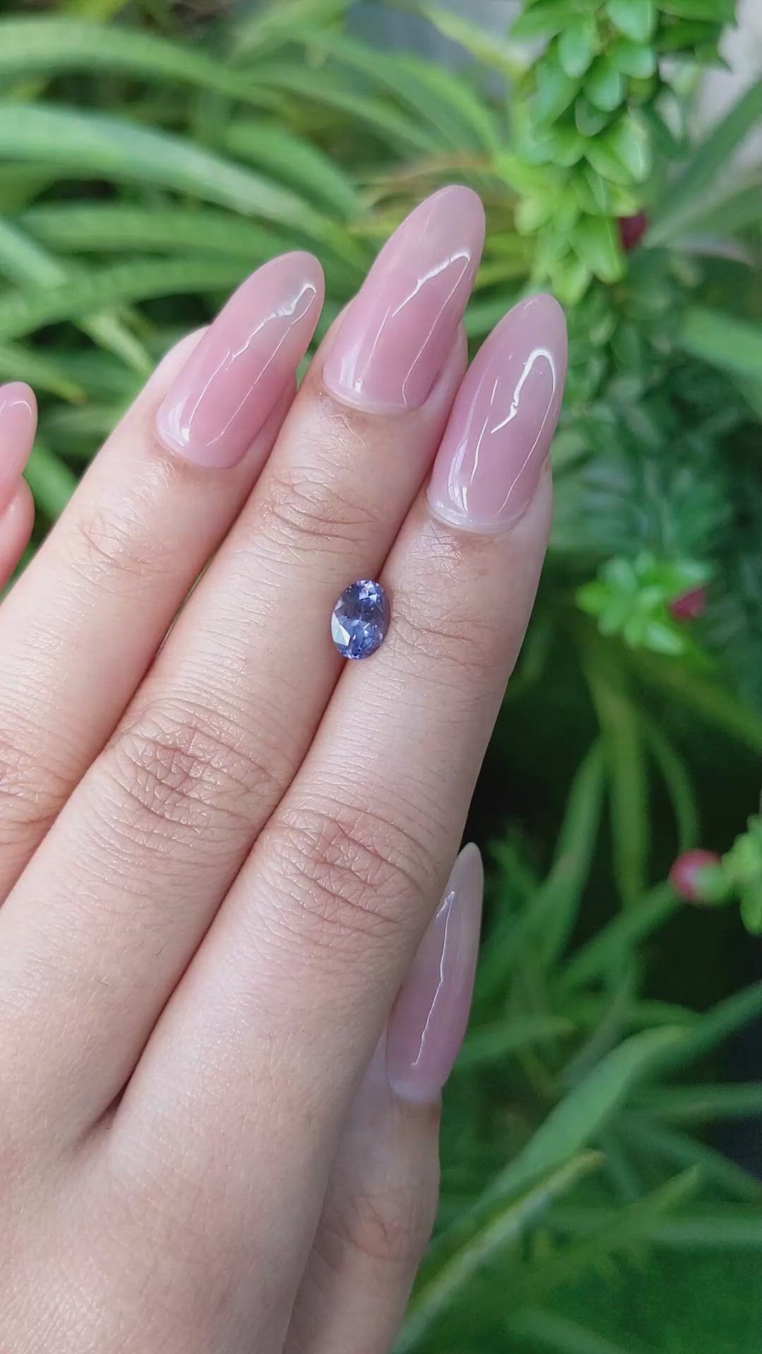 0.87 Ct. Purplish Blue Sapphire from Ceylon (Sri Lanka) Size Video