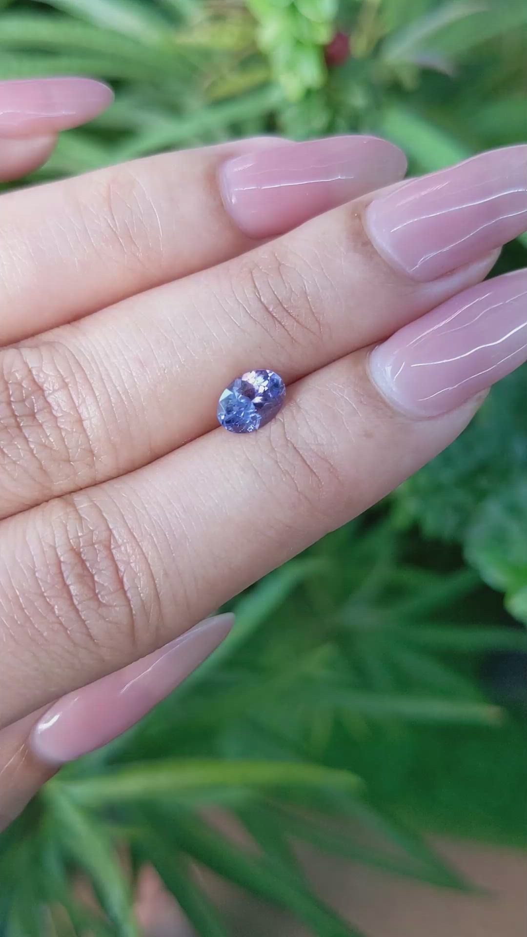 0.87 Ct. Purplish Blue Sapphire from Ceylon (Sri Lanka) Size Video