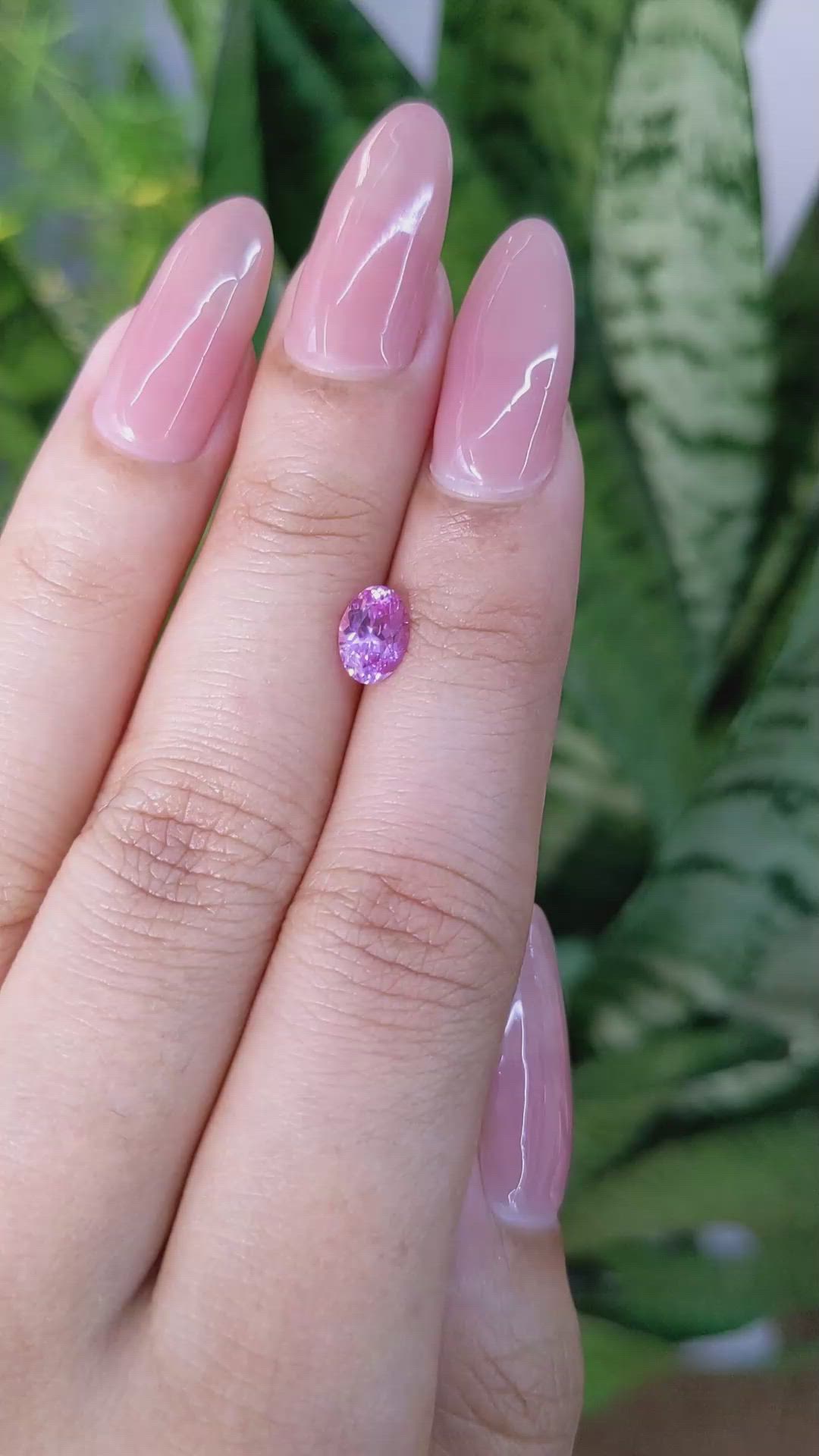 0.95 Ct. Pink Sapphire from Ceylon (Sri Lanka) Size Video