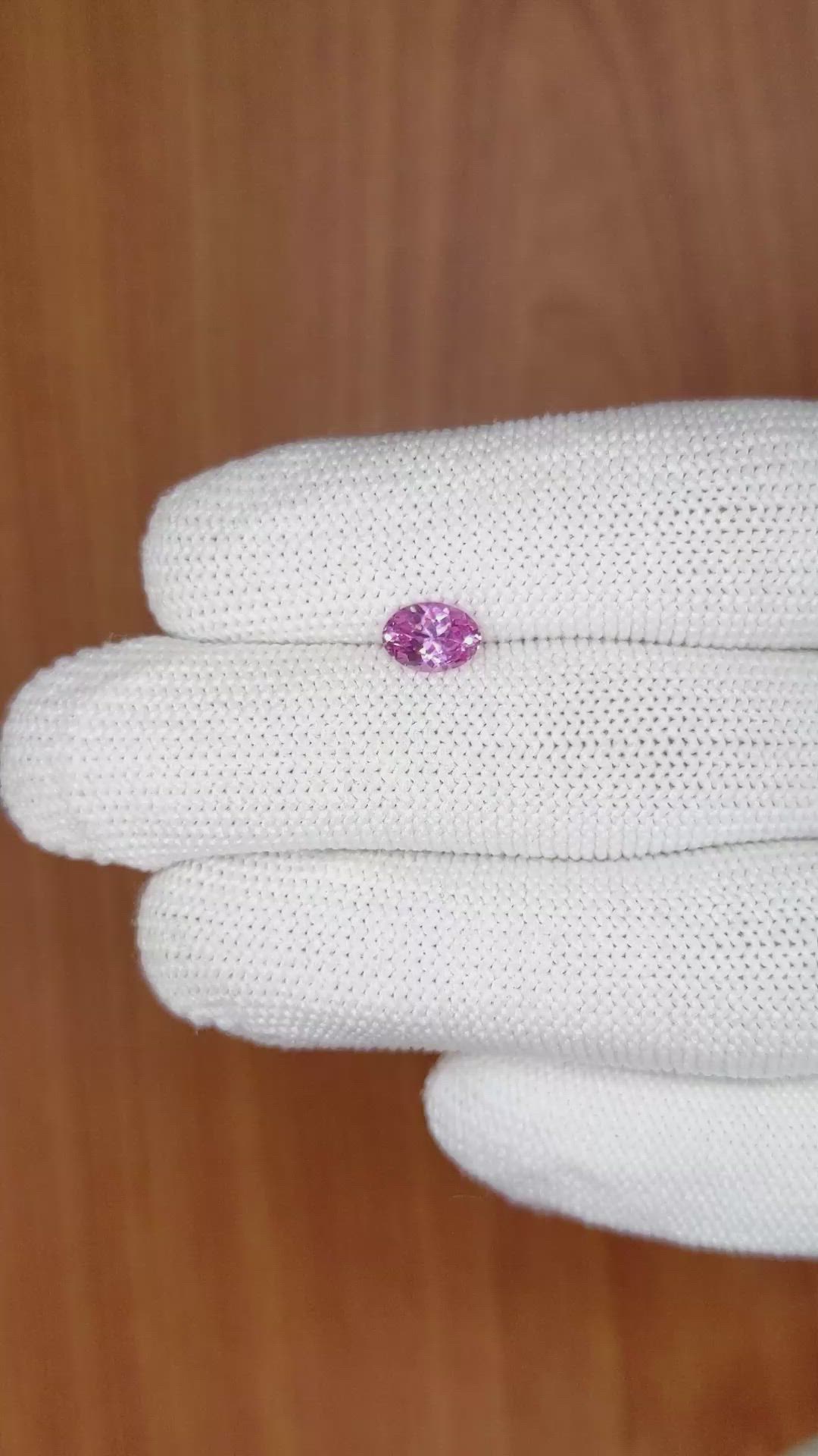 0.95 Ct. Pink Sapphire from Ceylon (Sri Lanka) Size Video