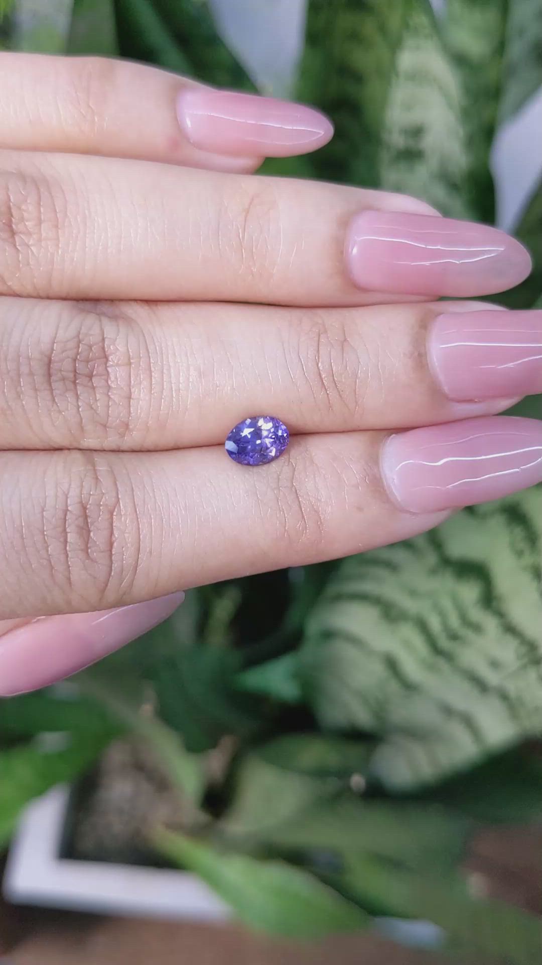 0.97 Ct. Color Change Sapphire from Ceylon (Sri Lanka) Size Video
