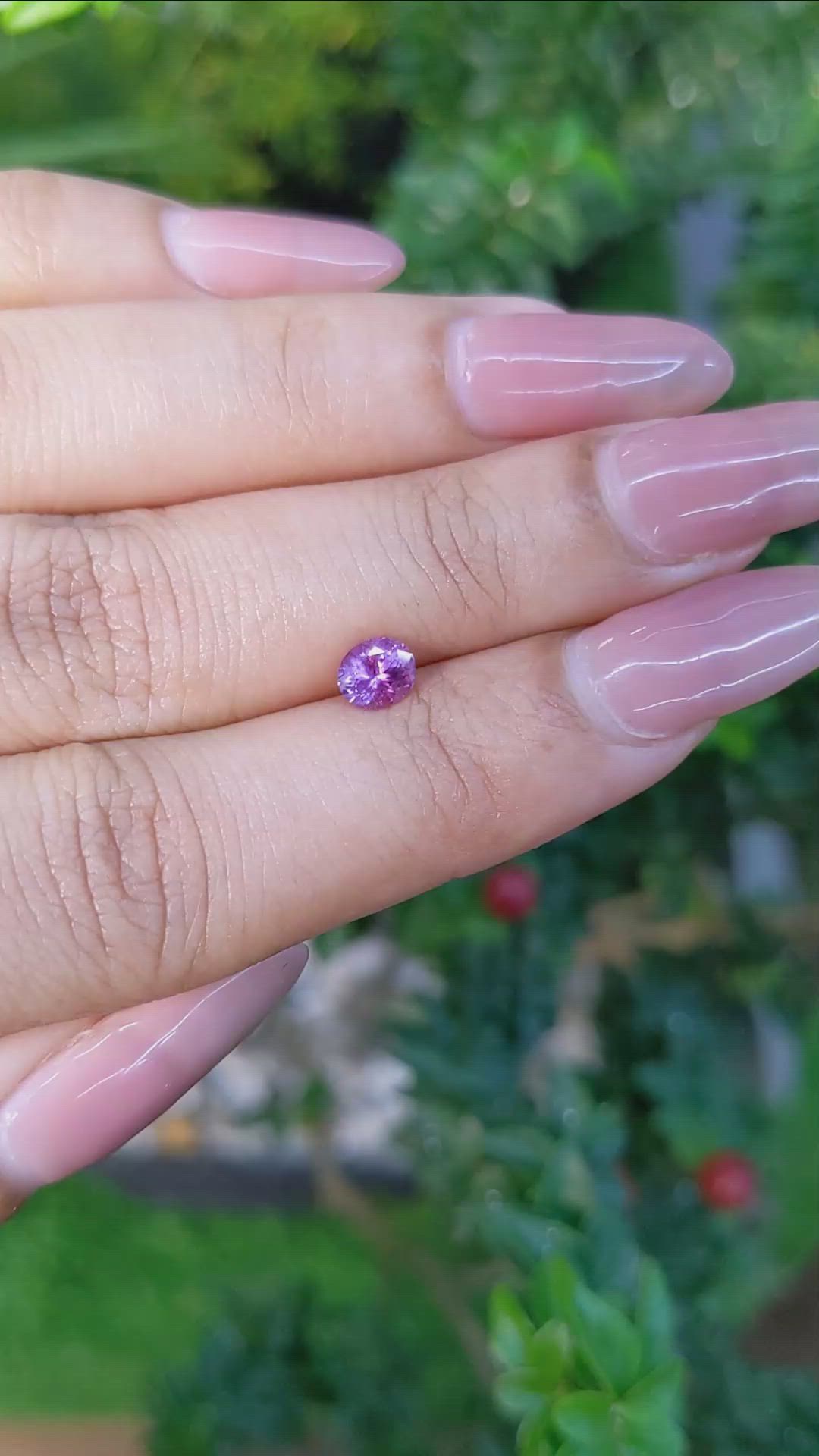 0.57 Ct. Purple Sapphire from Ceylon (Sri Lanka) Size Video
