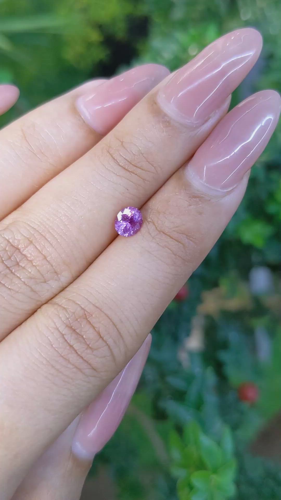 0.57 Ct. Purple Sapphire from Ceylon (Sri Lanka) Size Video