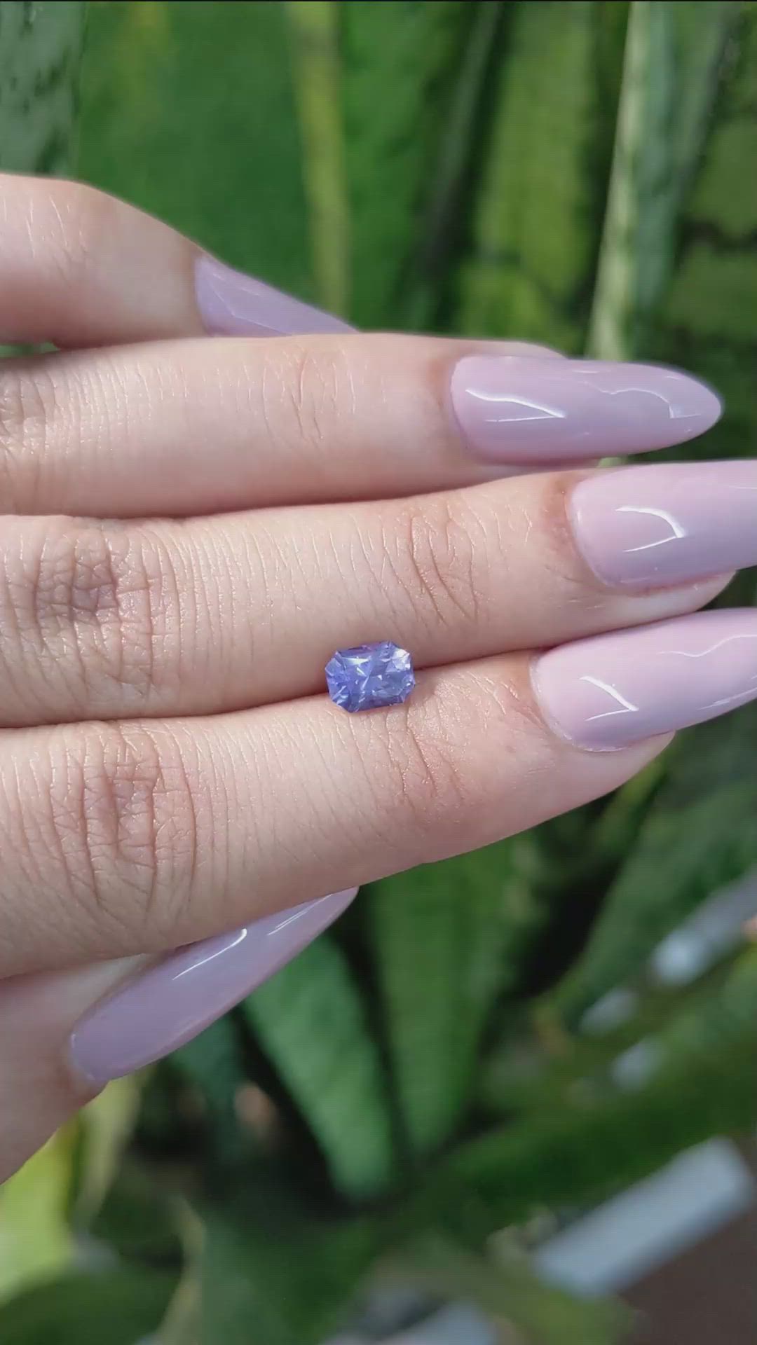 0.88 Ct. Bluish Purple Sapphire from Ceylon (Sri Lanka) Size Video