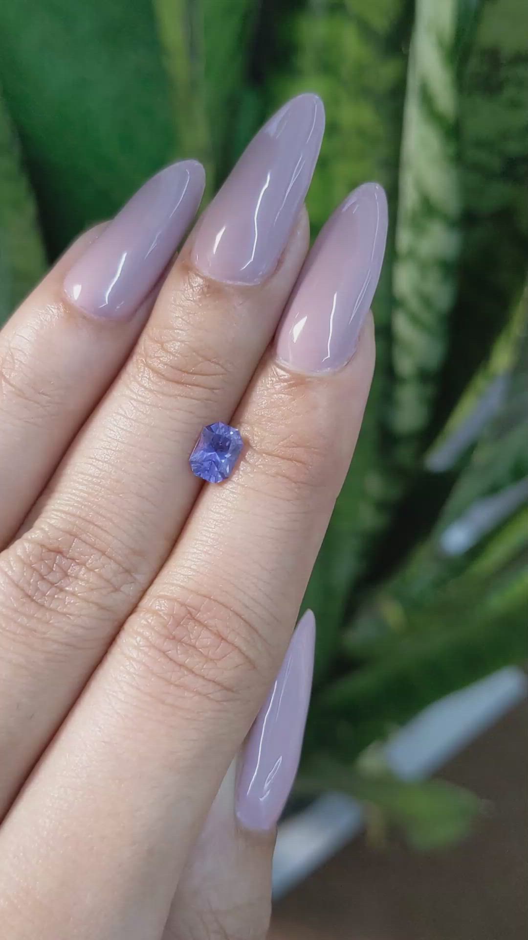 0.88 Ct. Bluish Purple Sapphire from Ceylon (Sri Lanka) Size Video