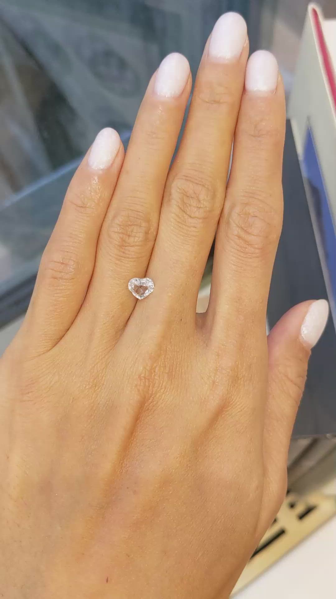 1.03 Ct. White Sapphire from Ceylon (Sri Lanka) Size Video