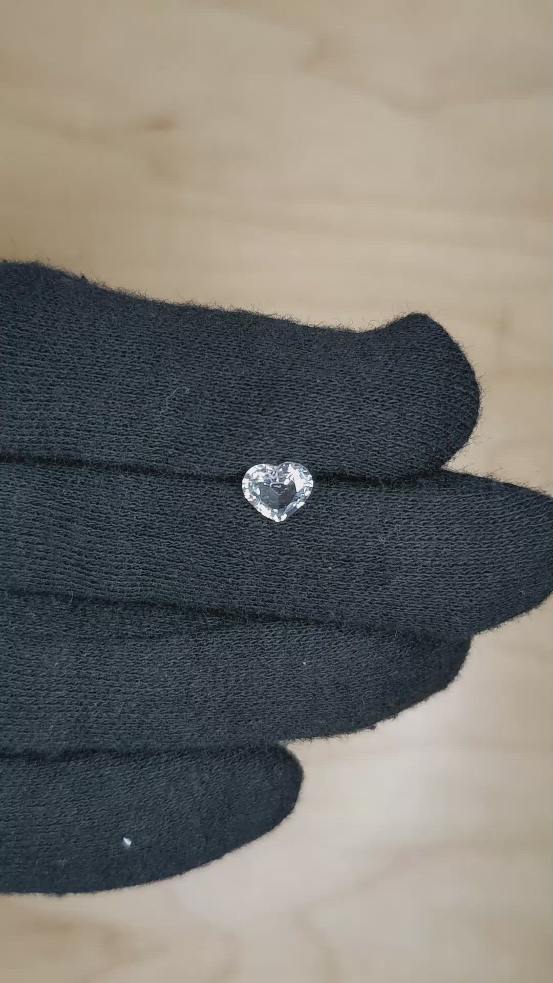 1.03 Ct. White Sapphire from Ceylon (Sri Lanka) Size Video