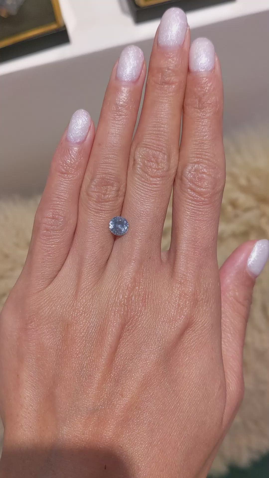 1.33 Ct. Greenish Blue Sapphire from Ceylon (Sri Lanka) Size Video