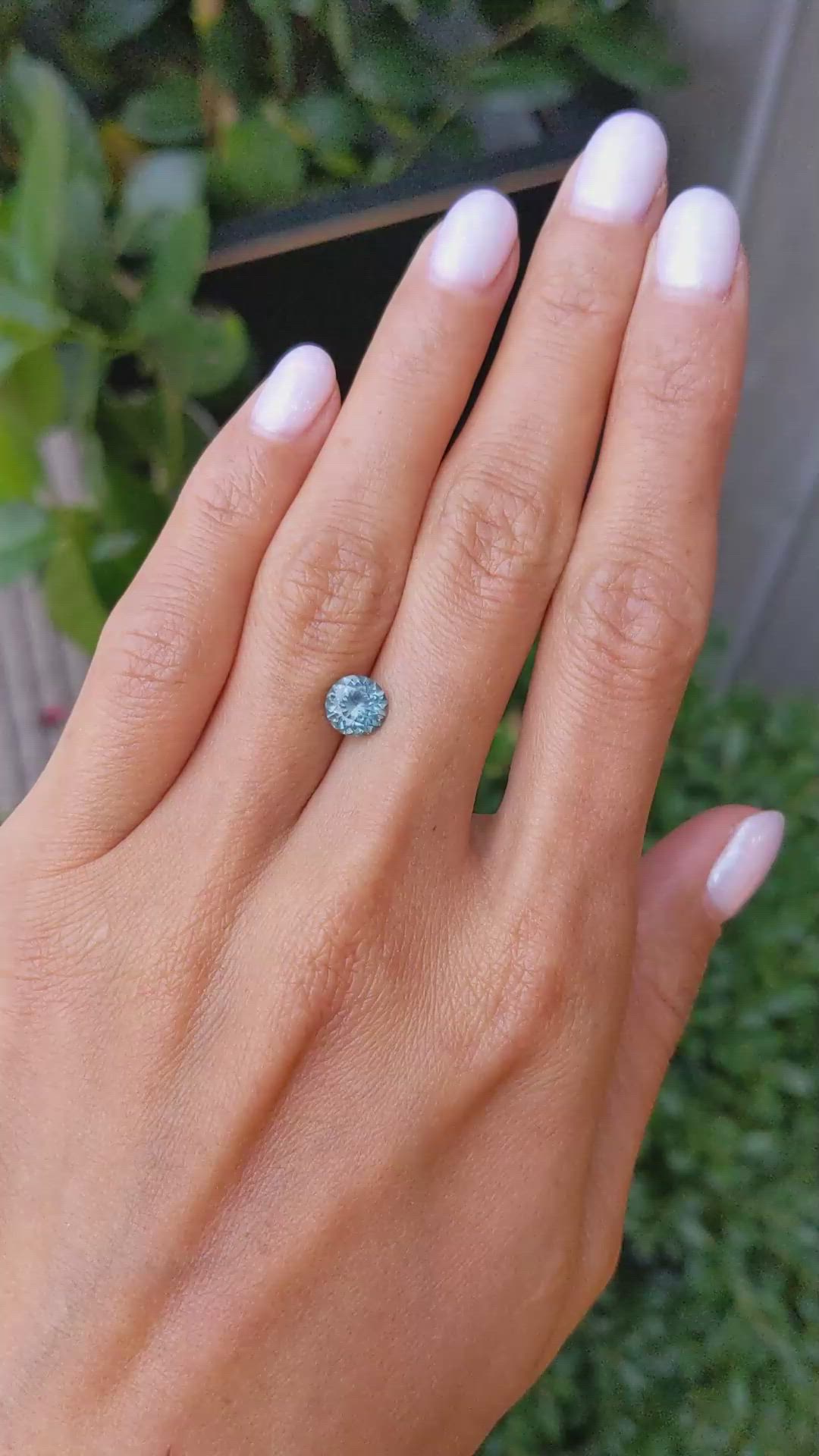 1.40 Ct. Greenish Blue Sapphire from Montana Size Video