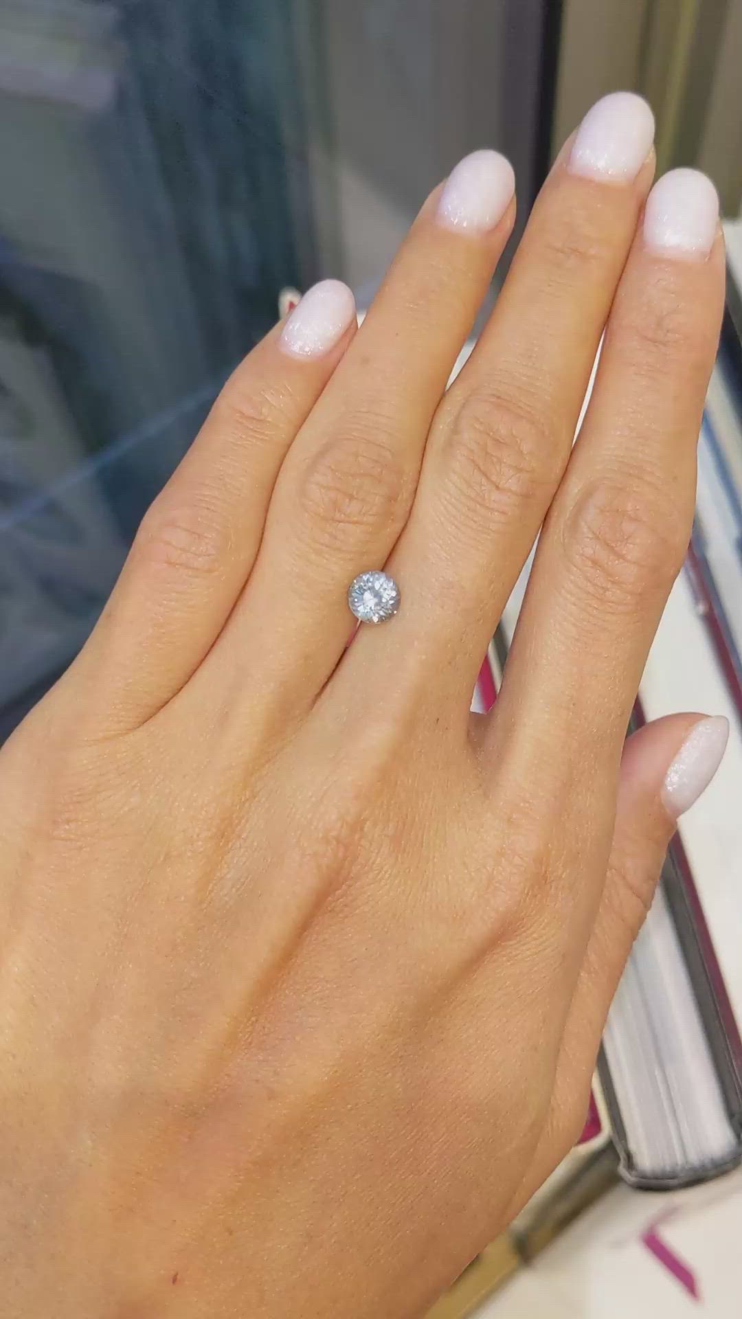 1.17 Ct. Bluish Green Sapphire from Montana Size Video