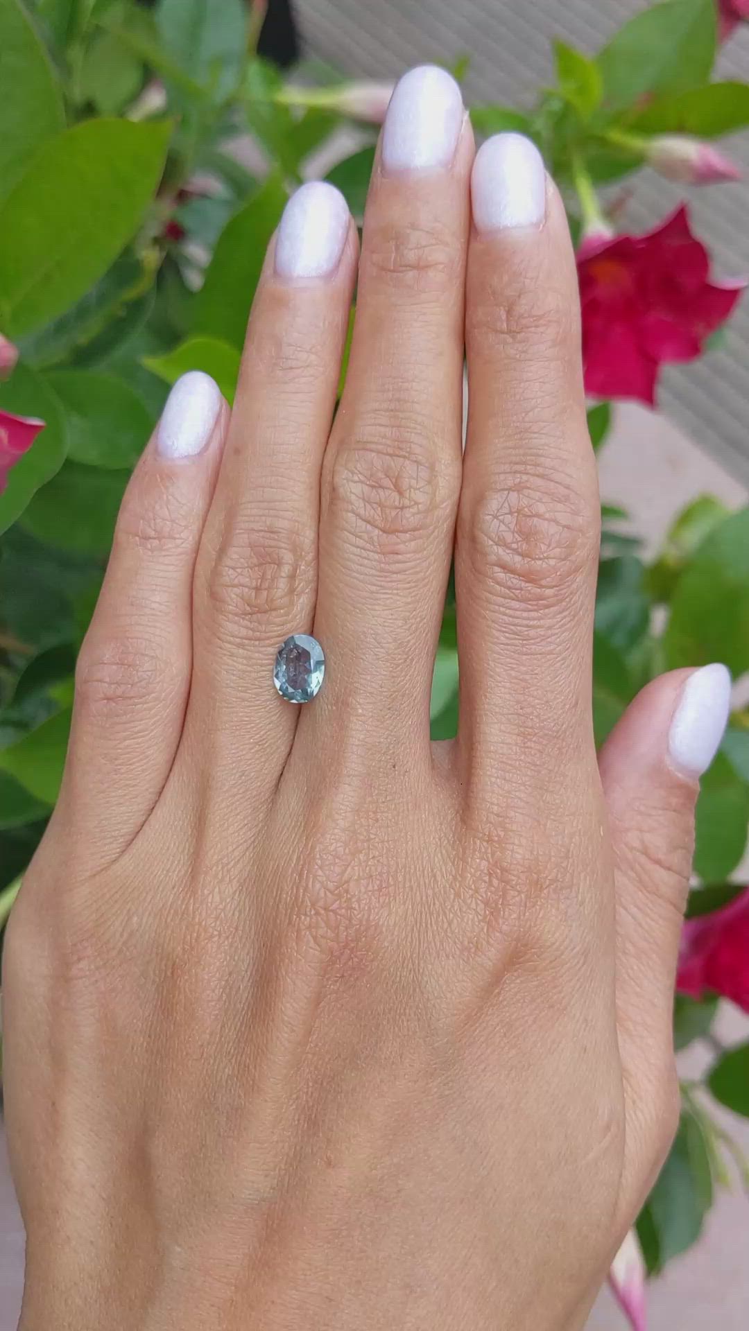 1.19 Ct. Bluish Green Sapphire from Montana Size Video