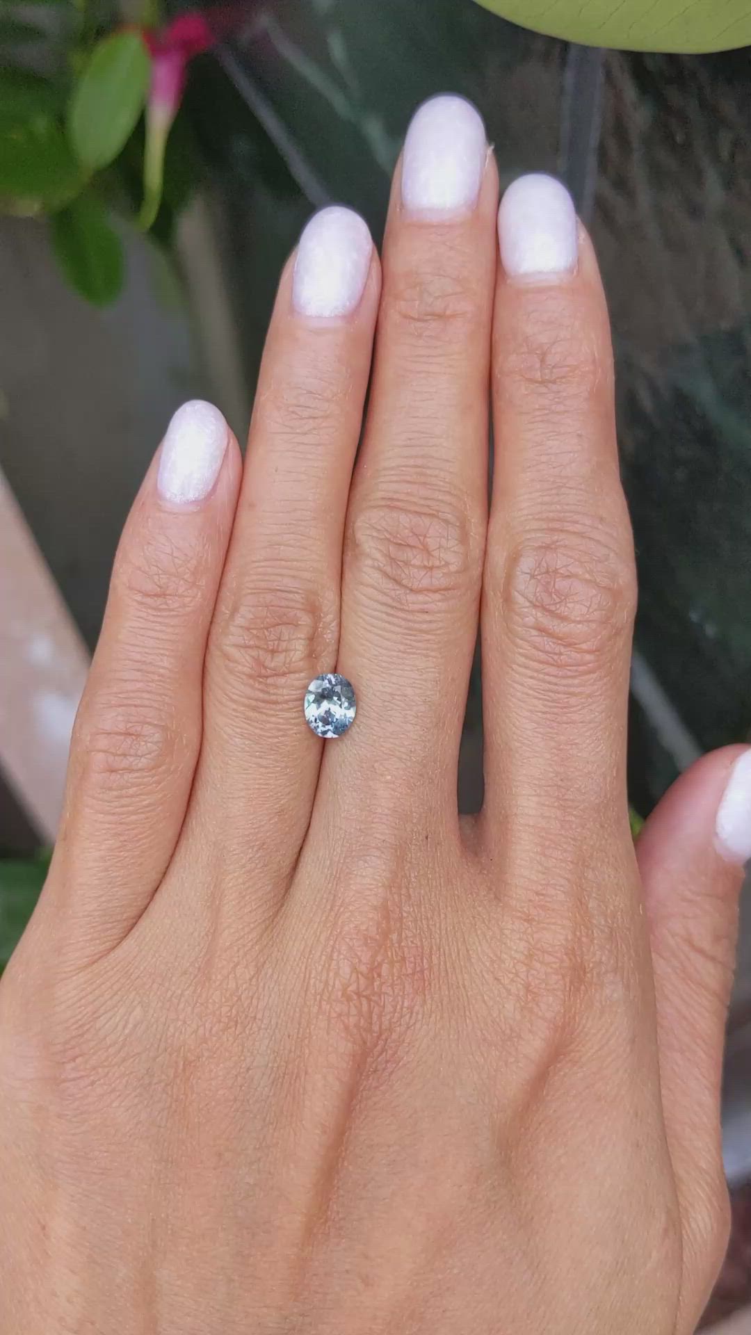 1.15 Ct. Bluish Green Sapphire from Montana Size Video