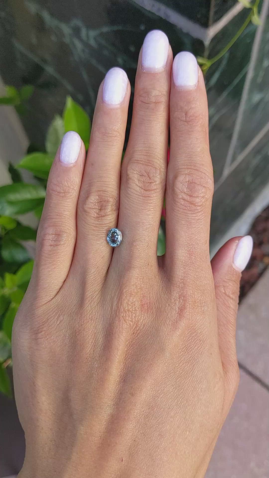 1.34 Ct. Bluish Green Sapphire from Montana Size Video