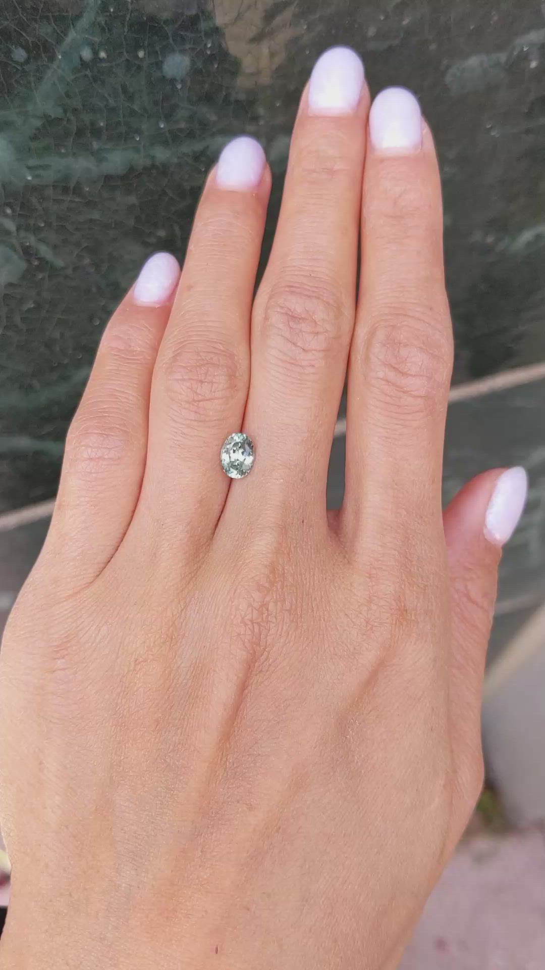 1.33 Ct. Yellowish Green Sapphire from Montana Size Video