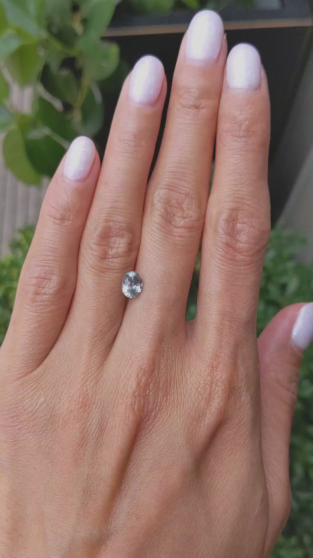 1.09 Ct. Bluish Green Sapphire from Montana Size Video