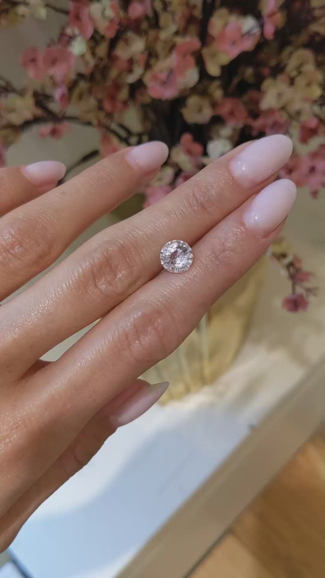 2.36 Ct. Peach Sapphire from Ceylon (Sri Lanka) Size Video