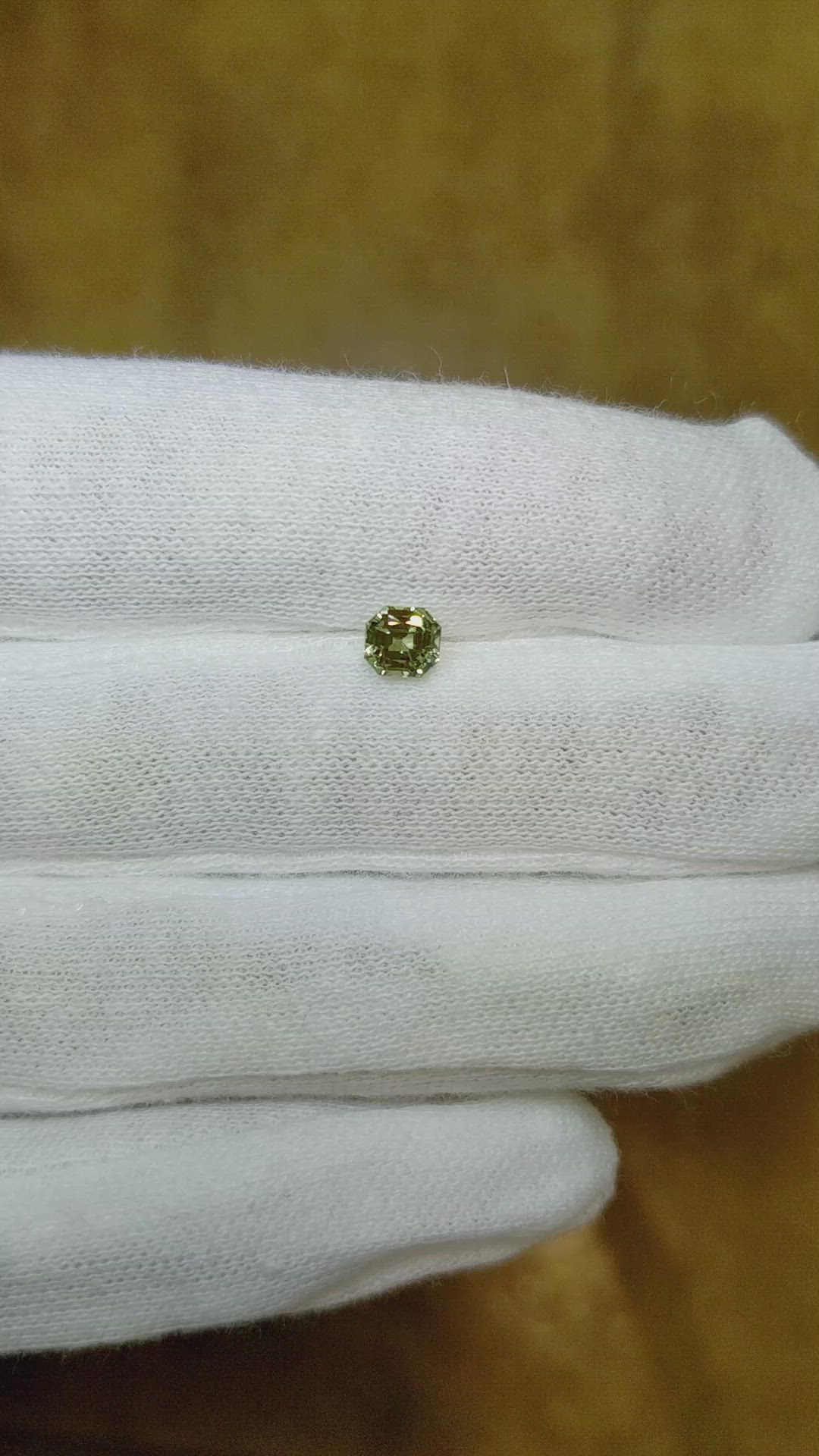 0.70 Ct. Yellowish Green Sapphire from Montana Size Video