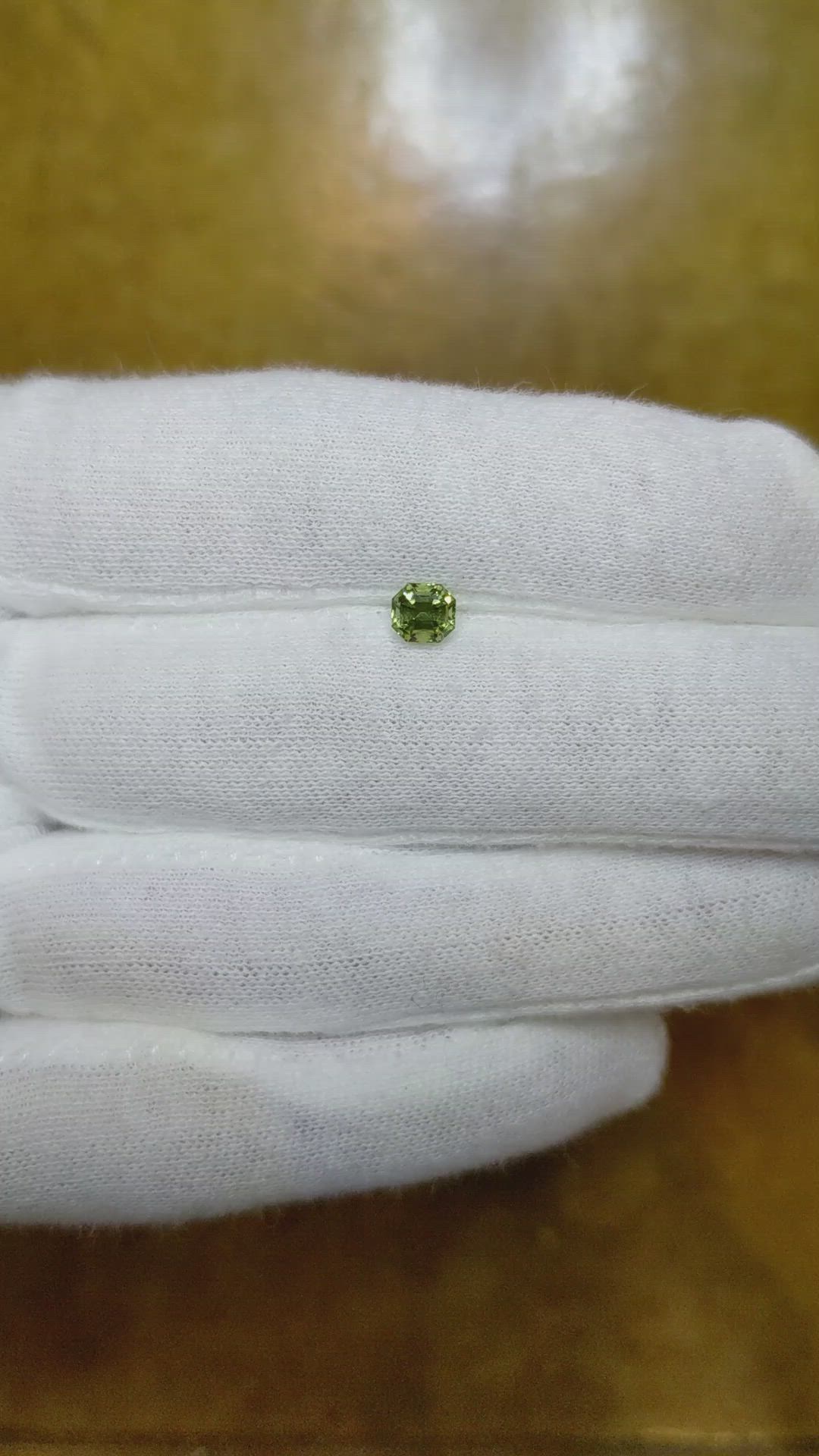 0.75 Ct. Yellowish Green Sapphire from Montana Size Video