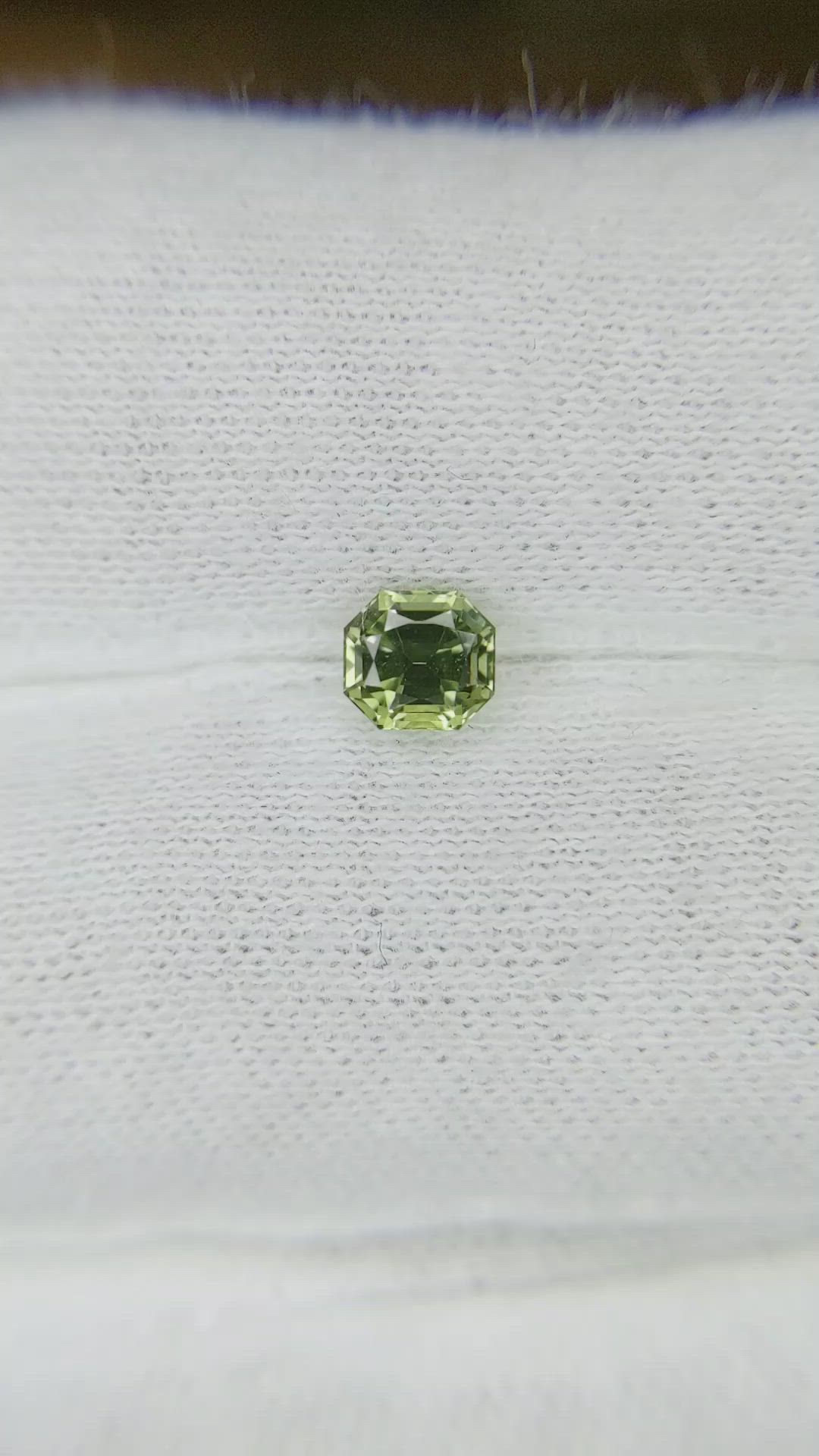 0.75 Ct. Yellowish Green Sapphire from Montana Size Video