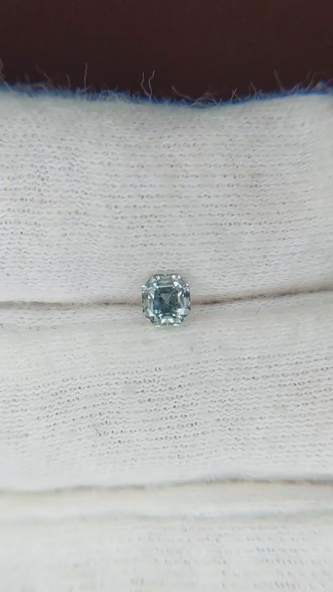 0.53 Ct. Bluish Grey Sapphire from Montana Size Video