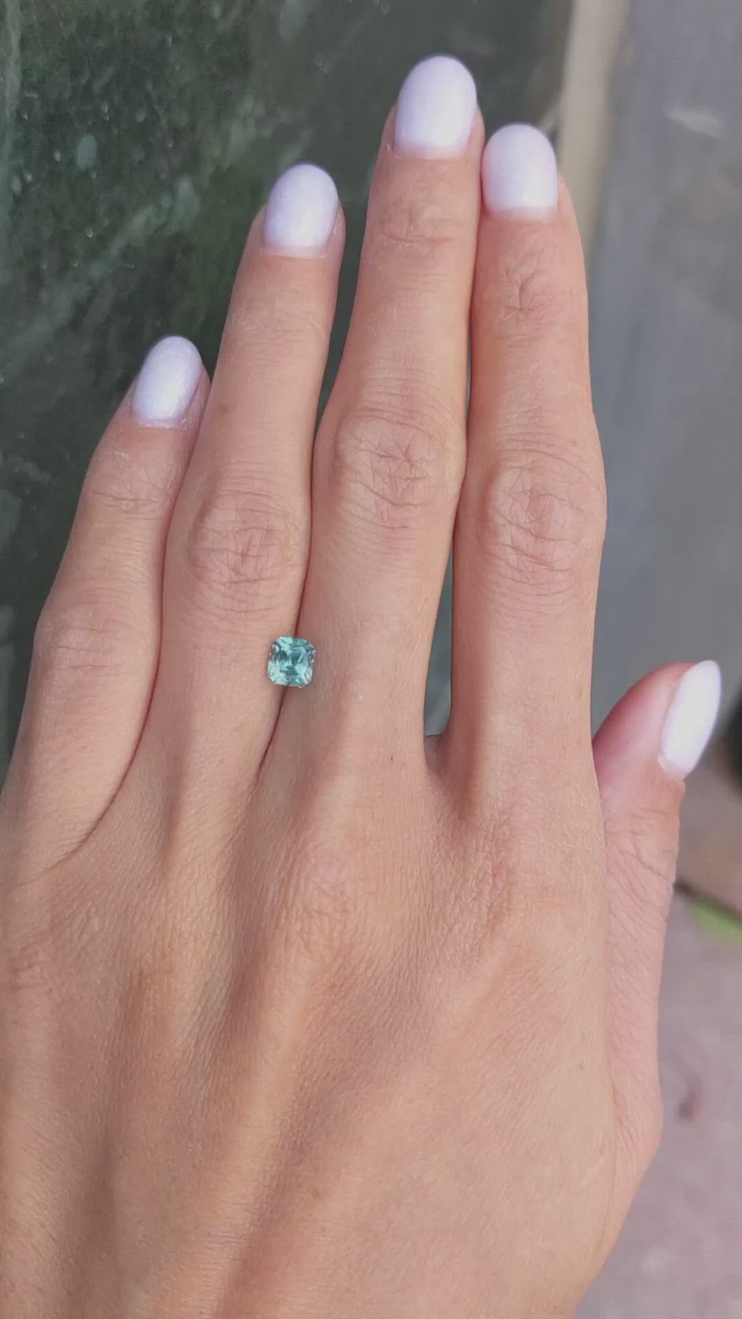 1.06 Ct. Green Sapphire from Montana Size Video