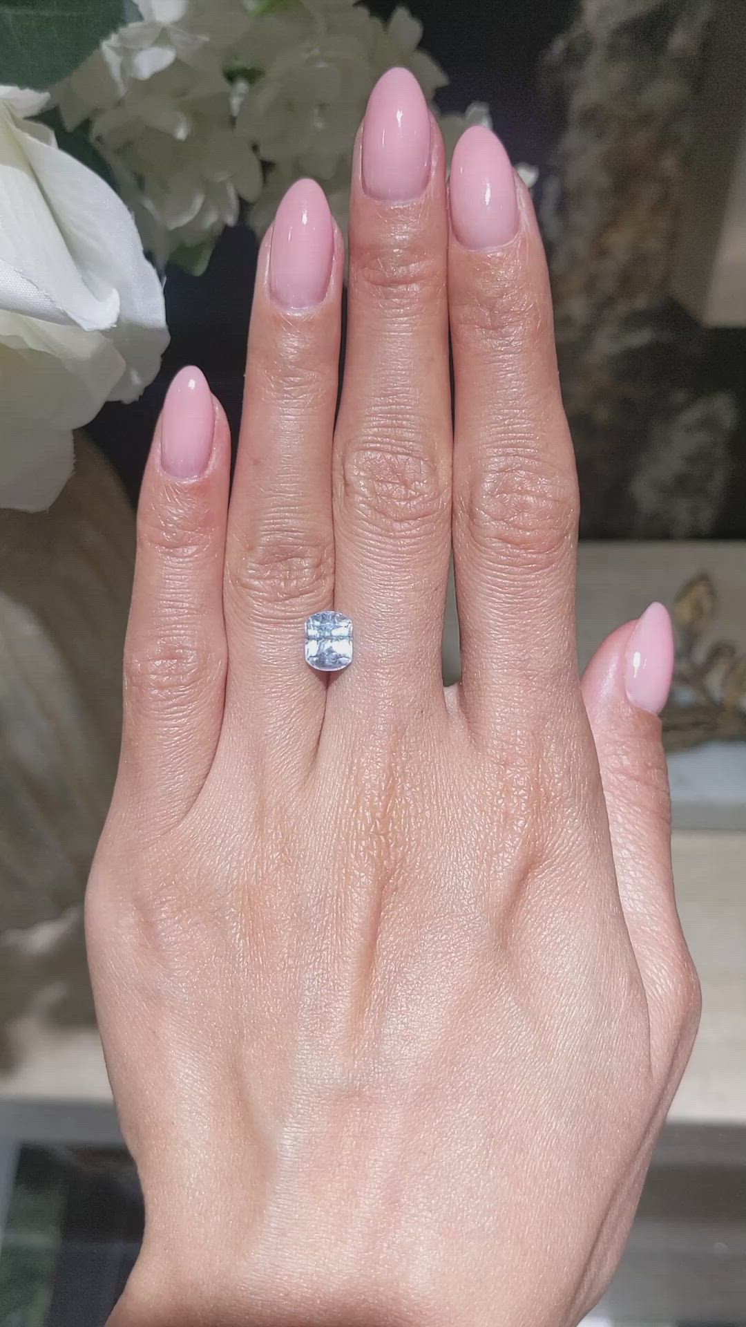 2.66 Ct. Grey Sapphire from Montana Size Video