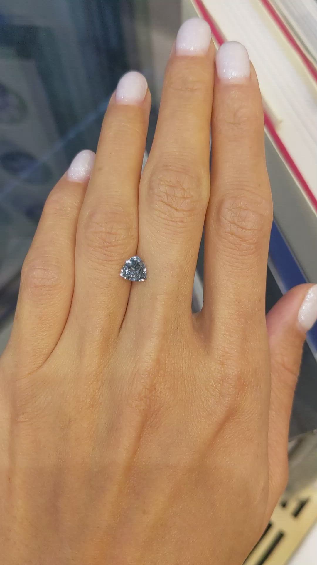 1.24 Ct. Greenish Blue Sapphire from Montana Size Video