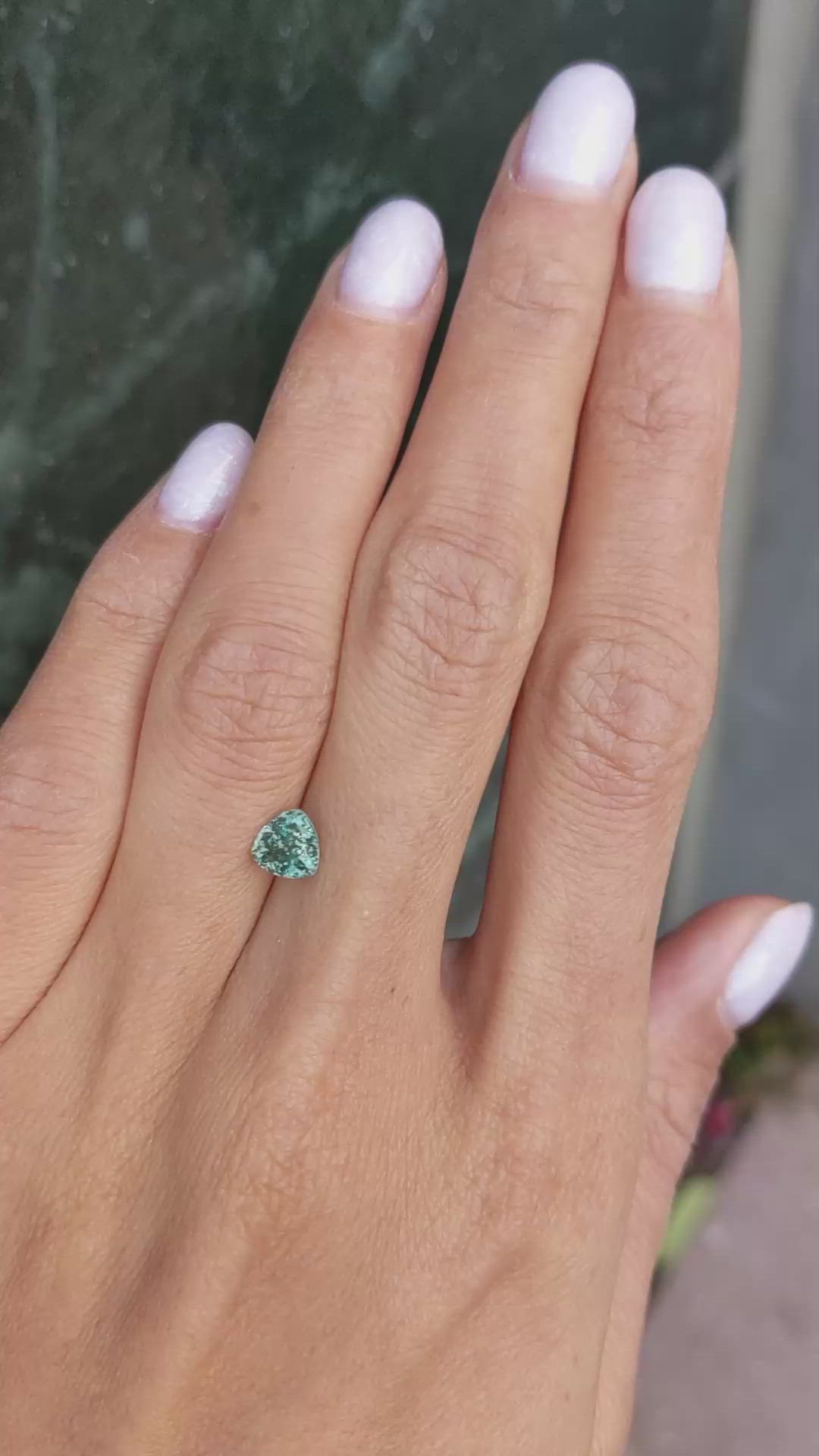 1.15 Ct. Green Sapphire from Montana Size Video