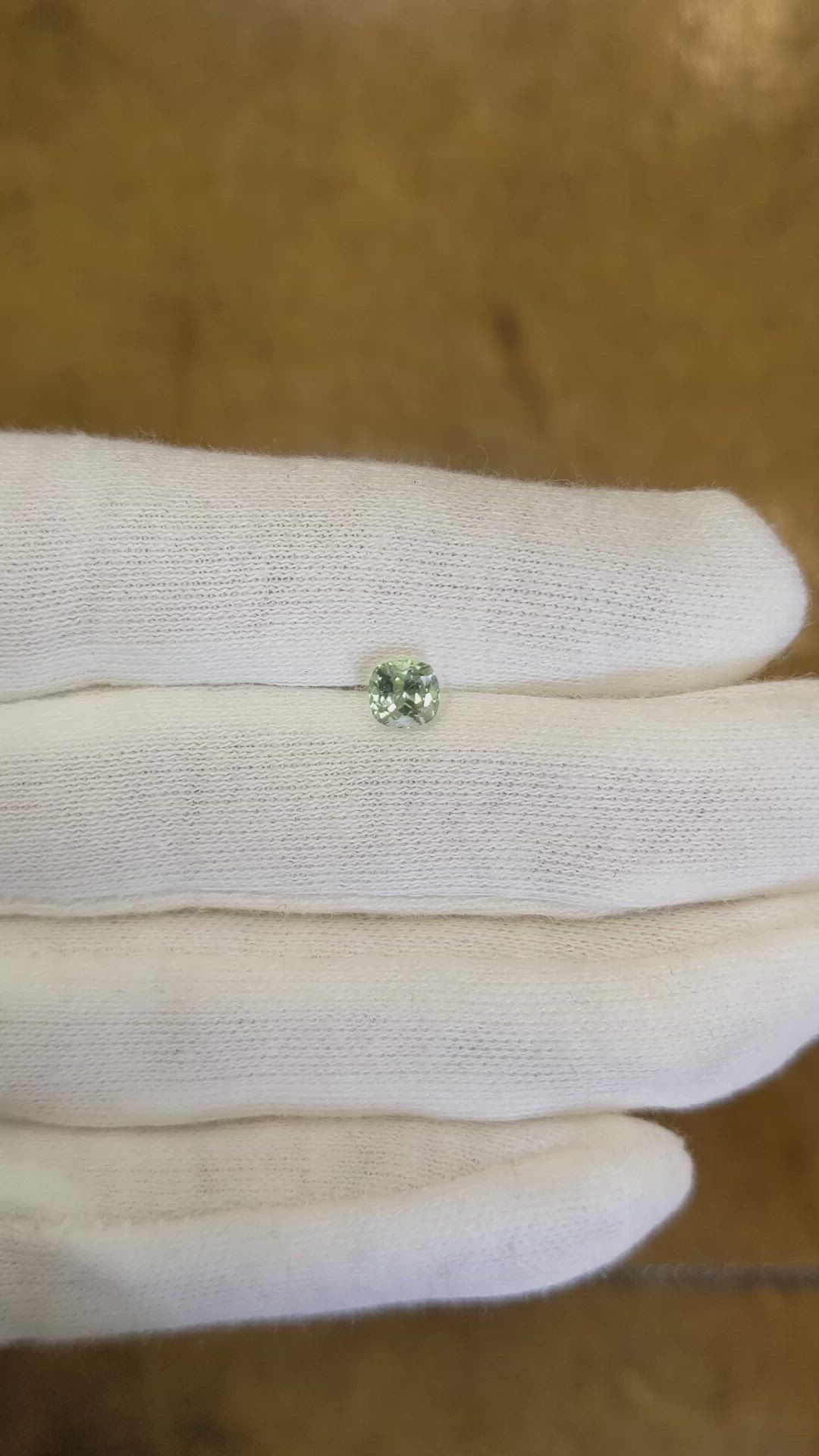 0.75 Ct. Green Sapphire from Montana Size Video