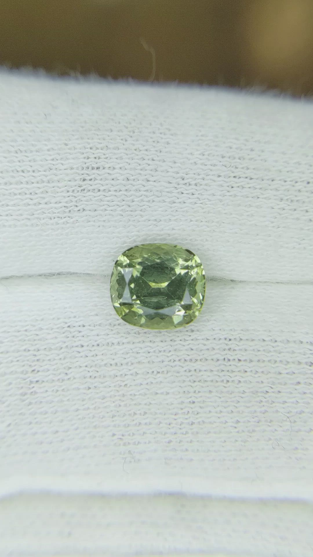 1.74 Ct. Yellowish Green Sapphire from Montana Size Video