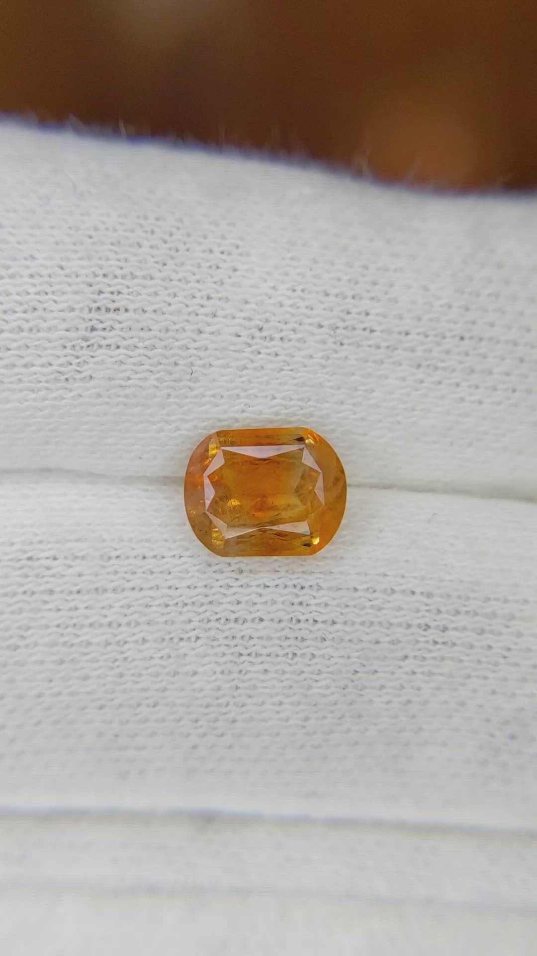 1.53 Ct. Orange Sapphire from Montana Size Video