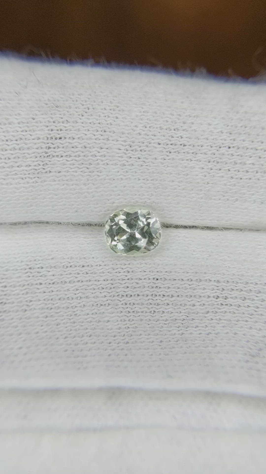 0.66 Ct. Green Sapphire from Montana Size Video