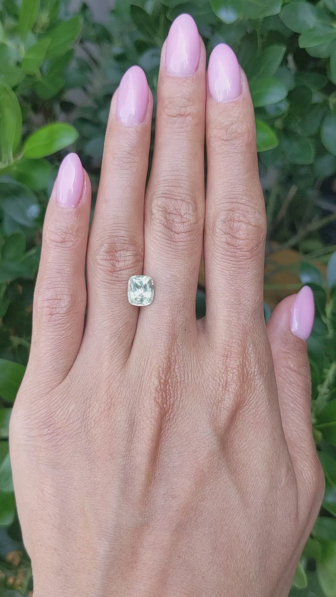 2.88 Ct. Yellowish Green Sapphire from Montana Size Video