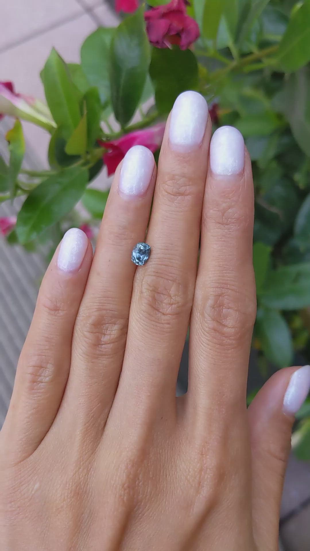 1.05 Ct. Greenish Blue Sapphire from Montana Size Video