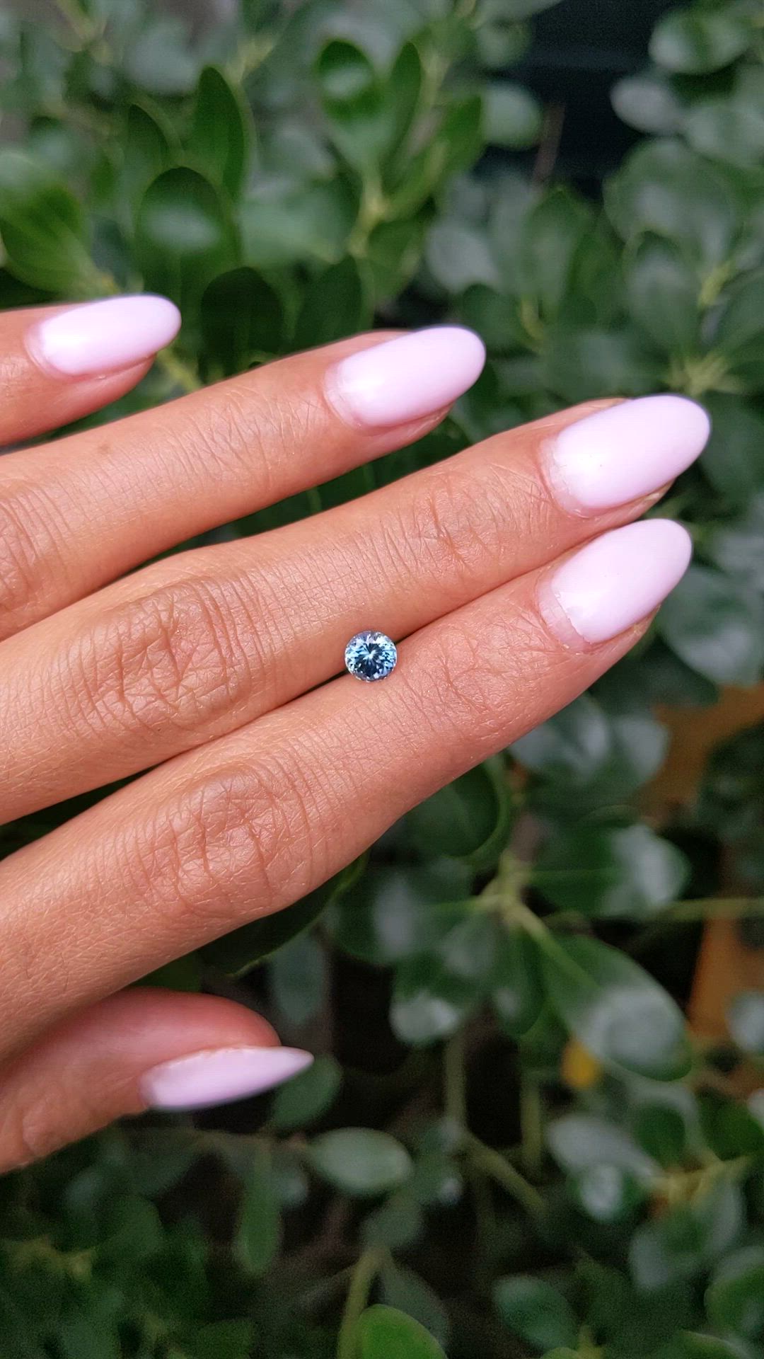 0.61 Ct. Greenish Blue Sapphire from Montana Size Video