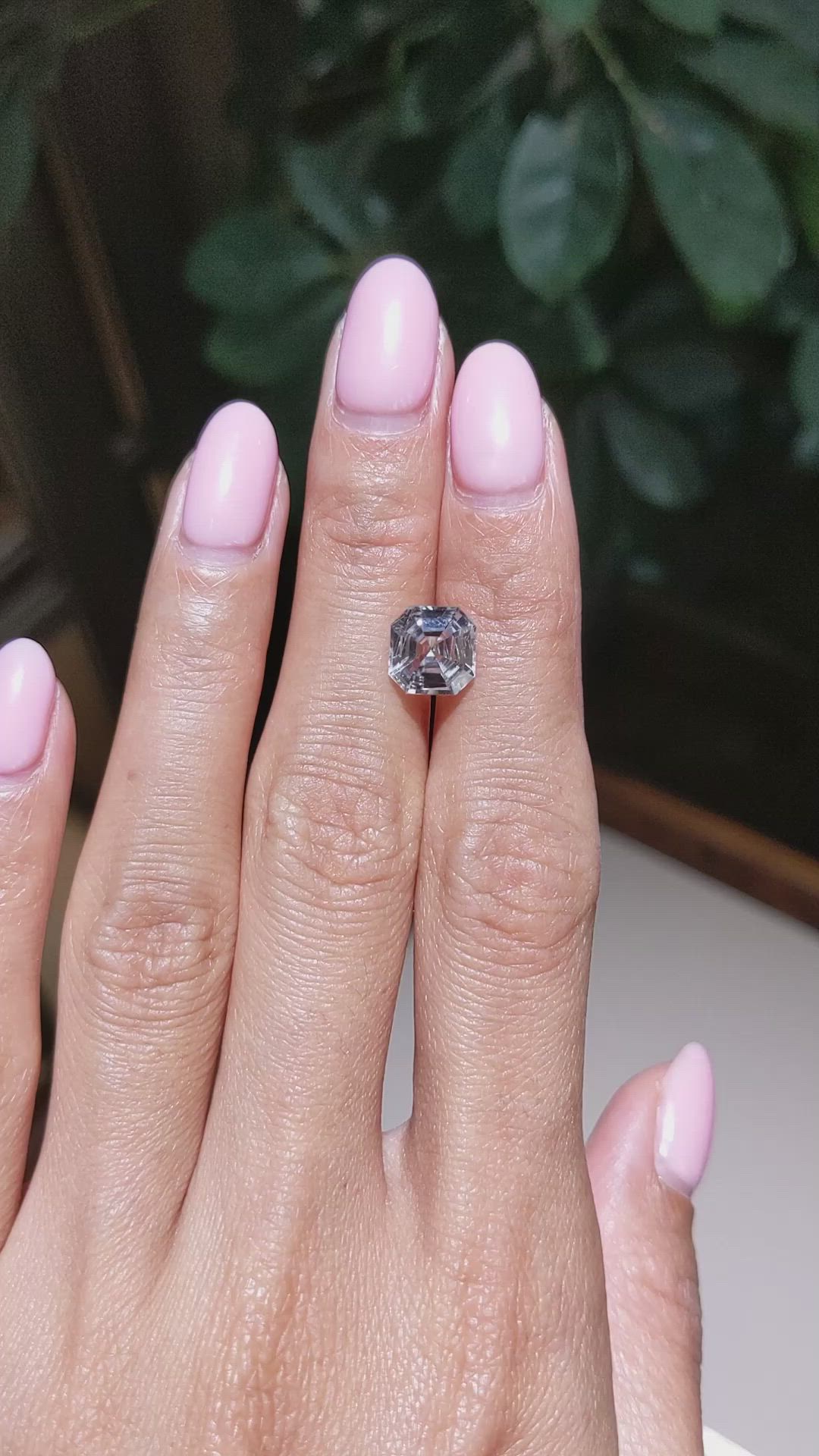 2.87 Ct. White Sapphire from Ceylon (Sri Lanka) Size Video
