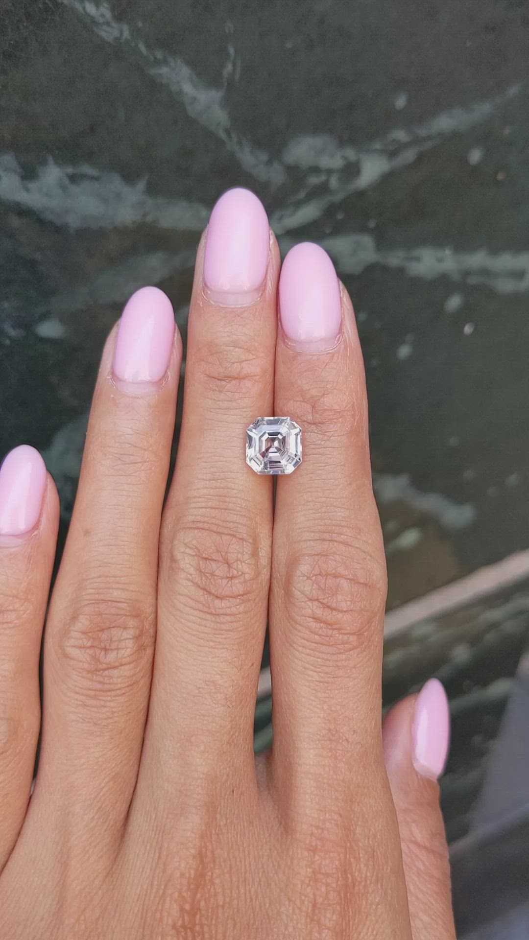2.87 Ct. White Sapphire from Ceylon (Sri Lanka) Size Video