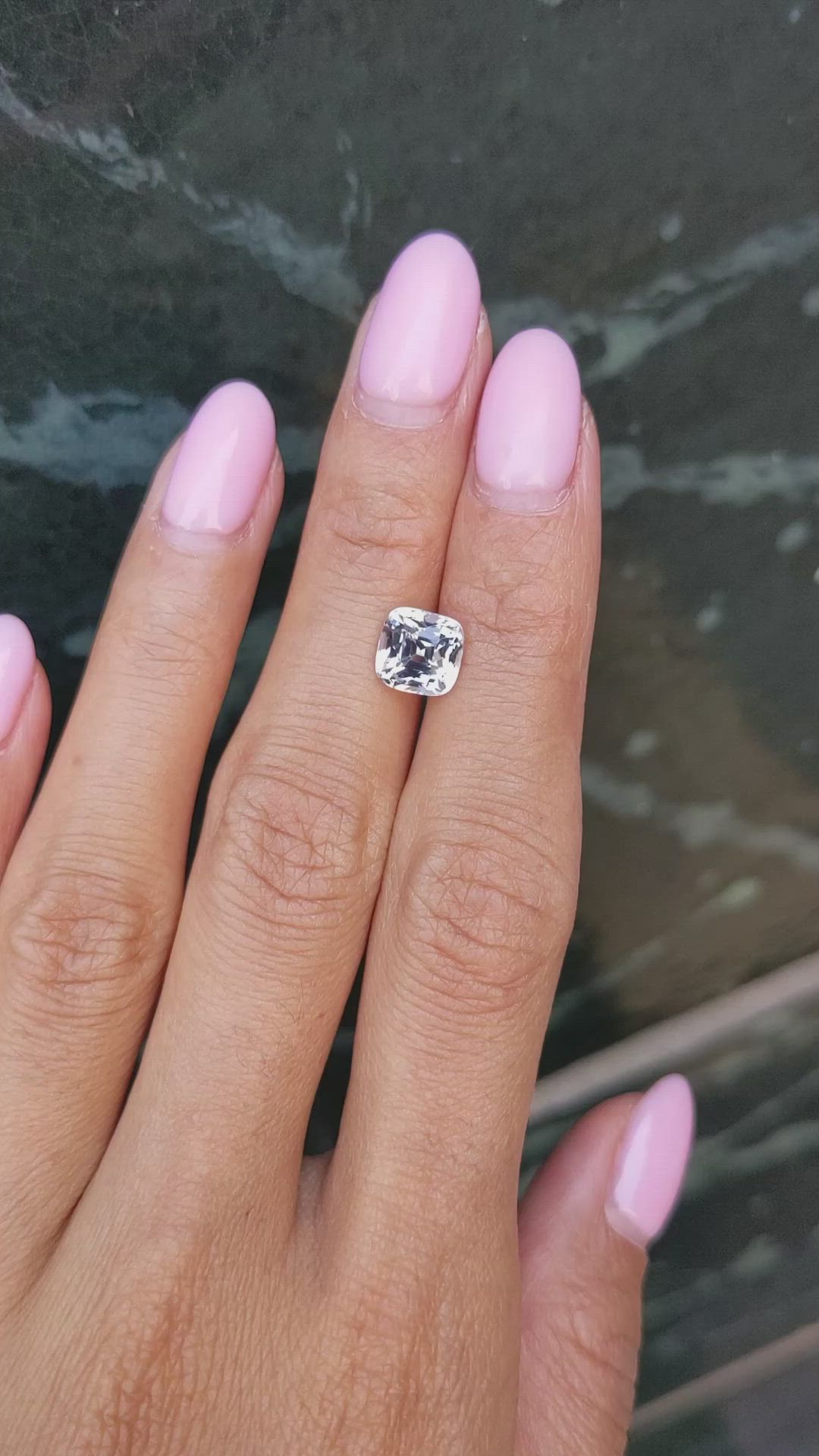 2.75 Ct. White Sapphire from Ceylon (Sri Lanka) Size Video