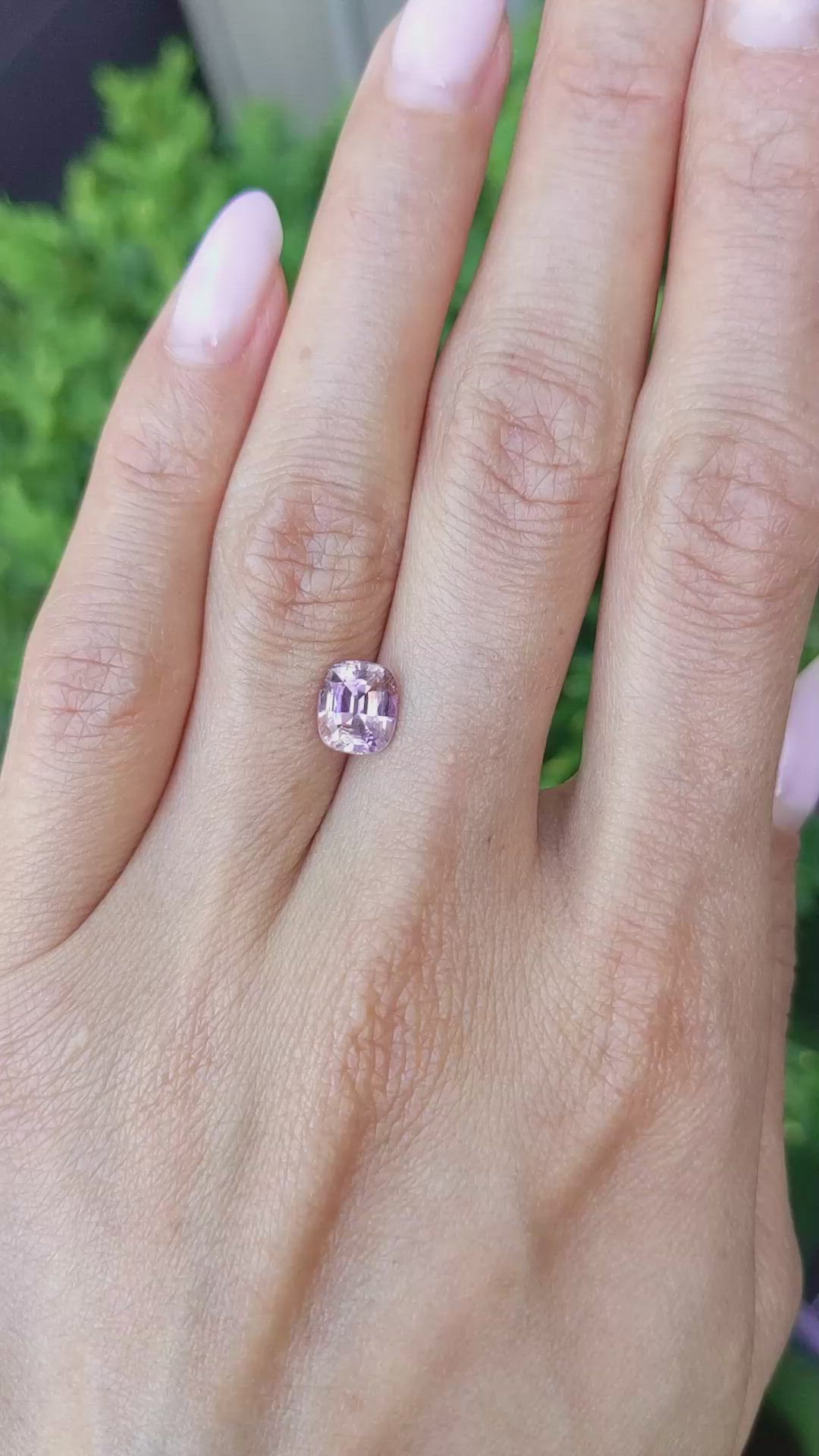 2.12 Ct. Purplish Pink Sapphire from Ceylon (Sri Lanka) Size Video