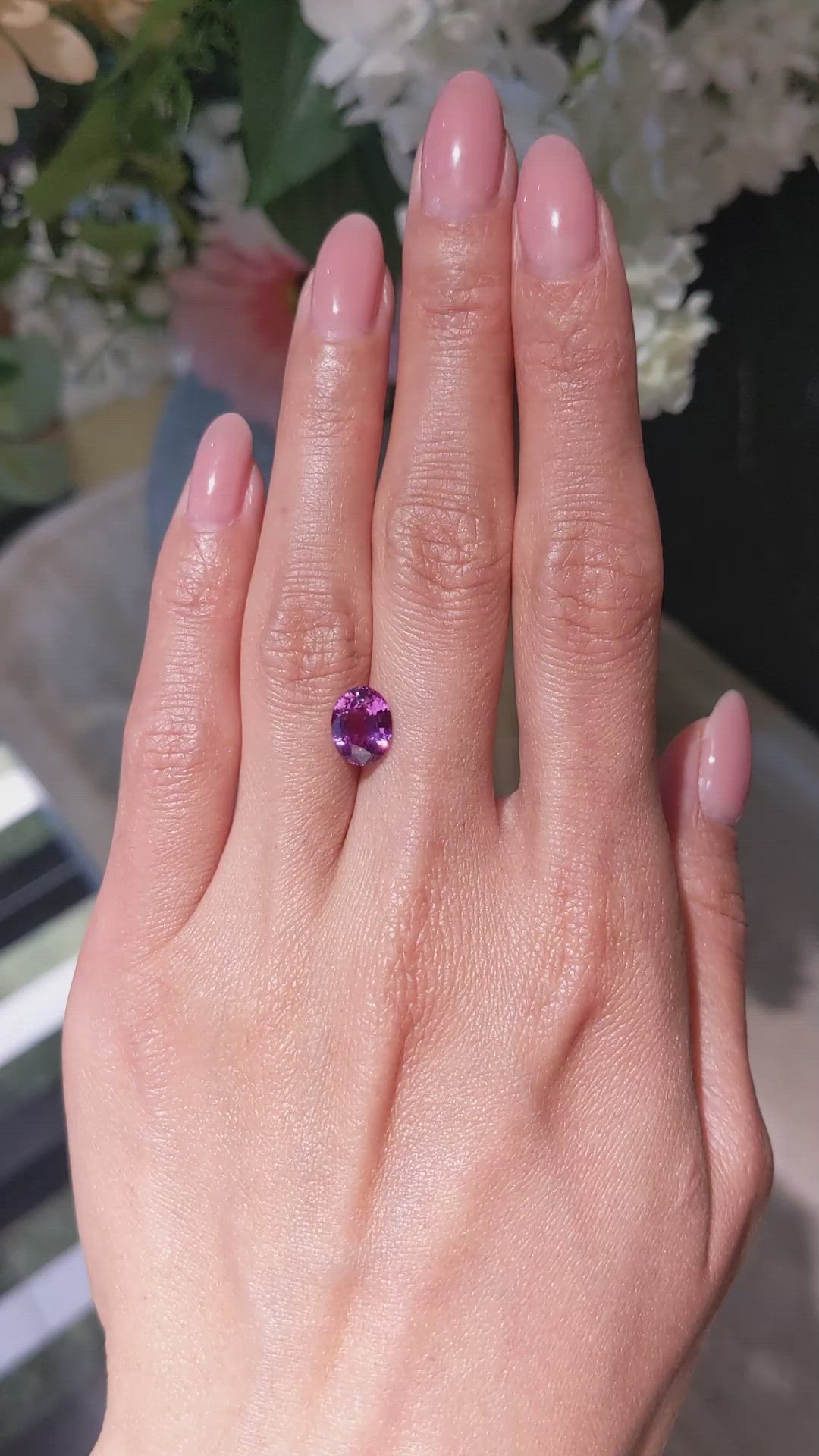 2.40 Ct. Pinkish Purple Sapphire from Ceylon (Sri Lanka) Size Video