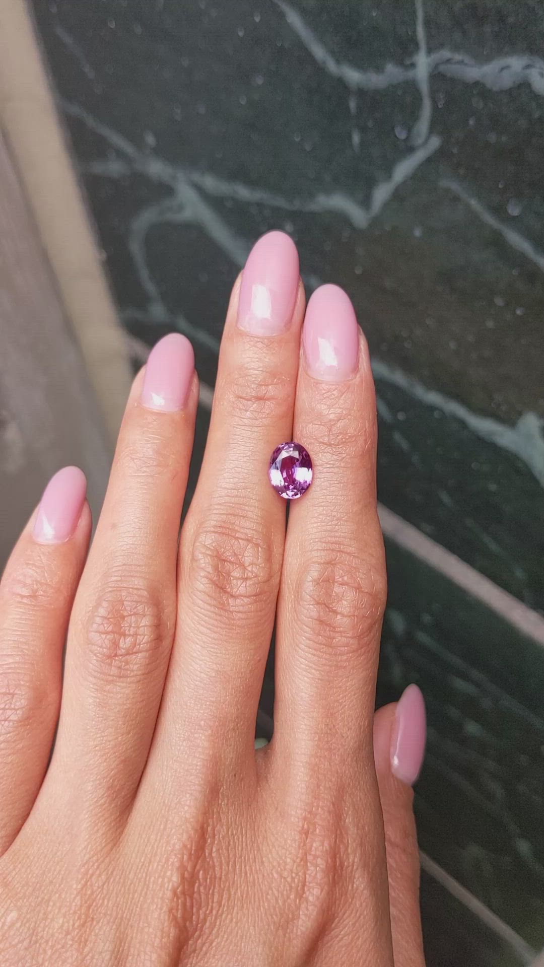 2.40 Ct. Pinkish Purple Sapphire from Ceylon (Sri Lanka) Size Video