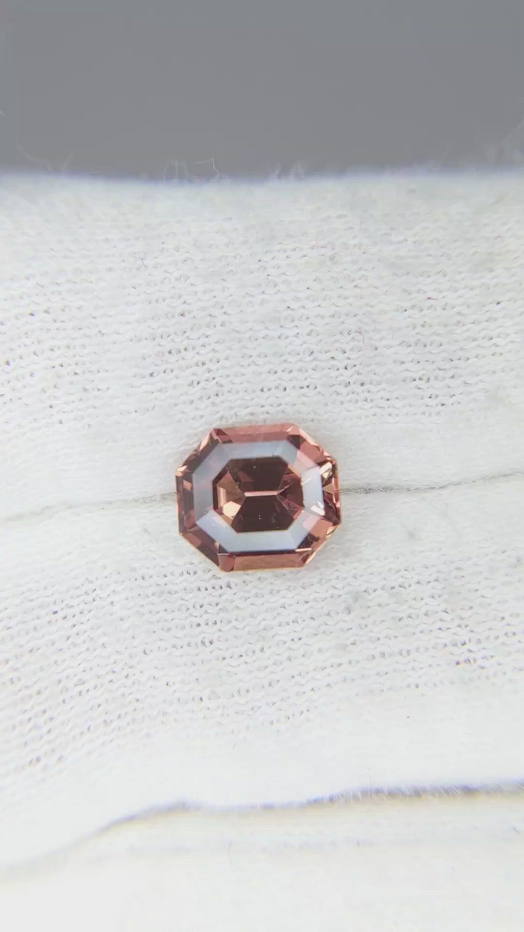 2.35 Ct. Pinkish Brown Sapphire from Madagascar Size Video