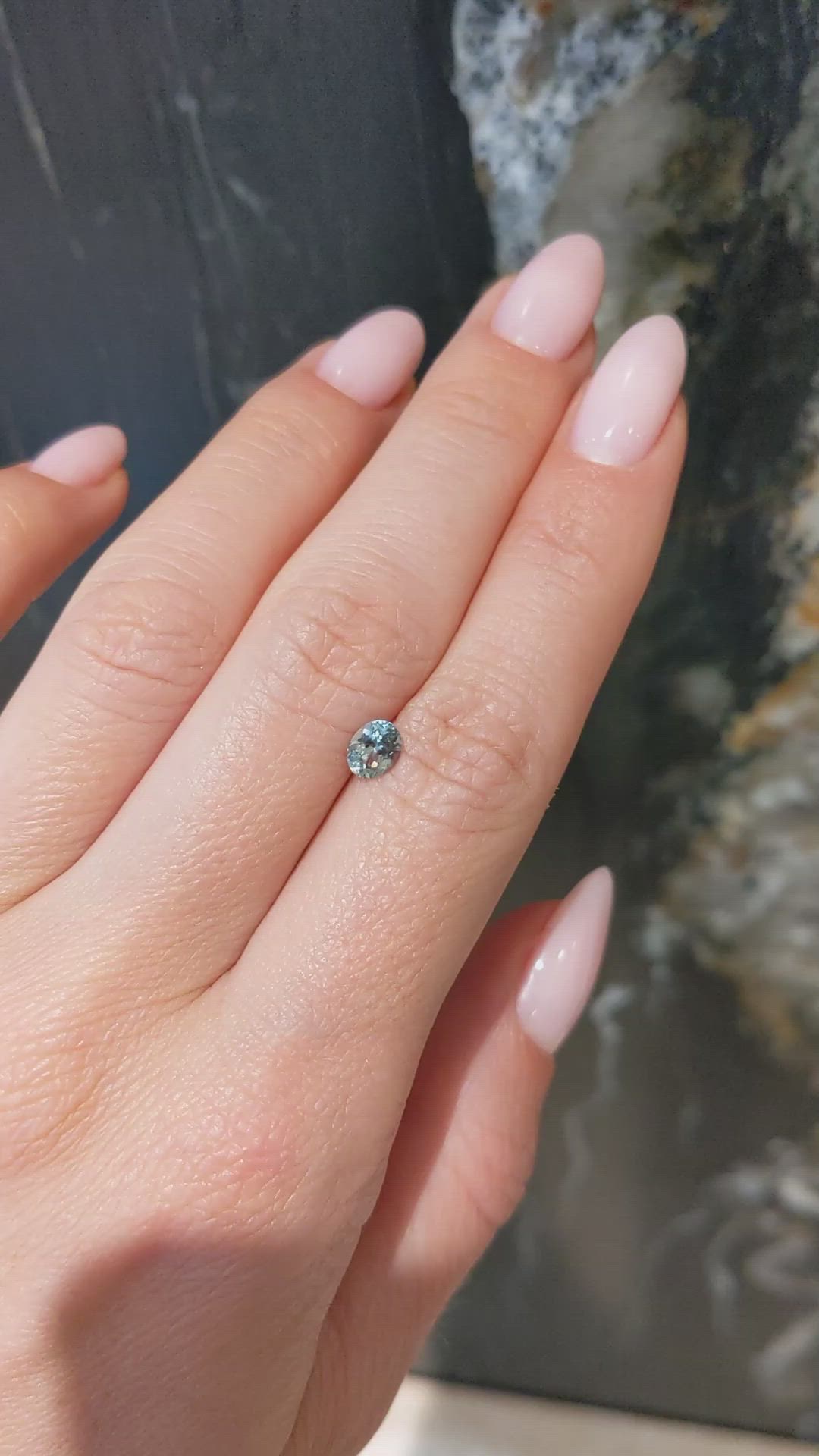 0.58 Ct. Bluish Green Sapphire from Montana Size Video