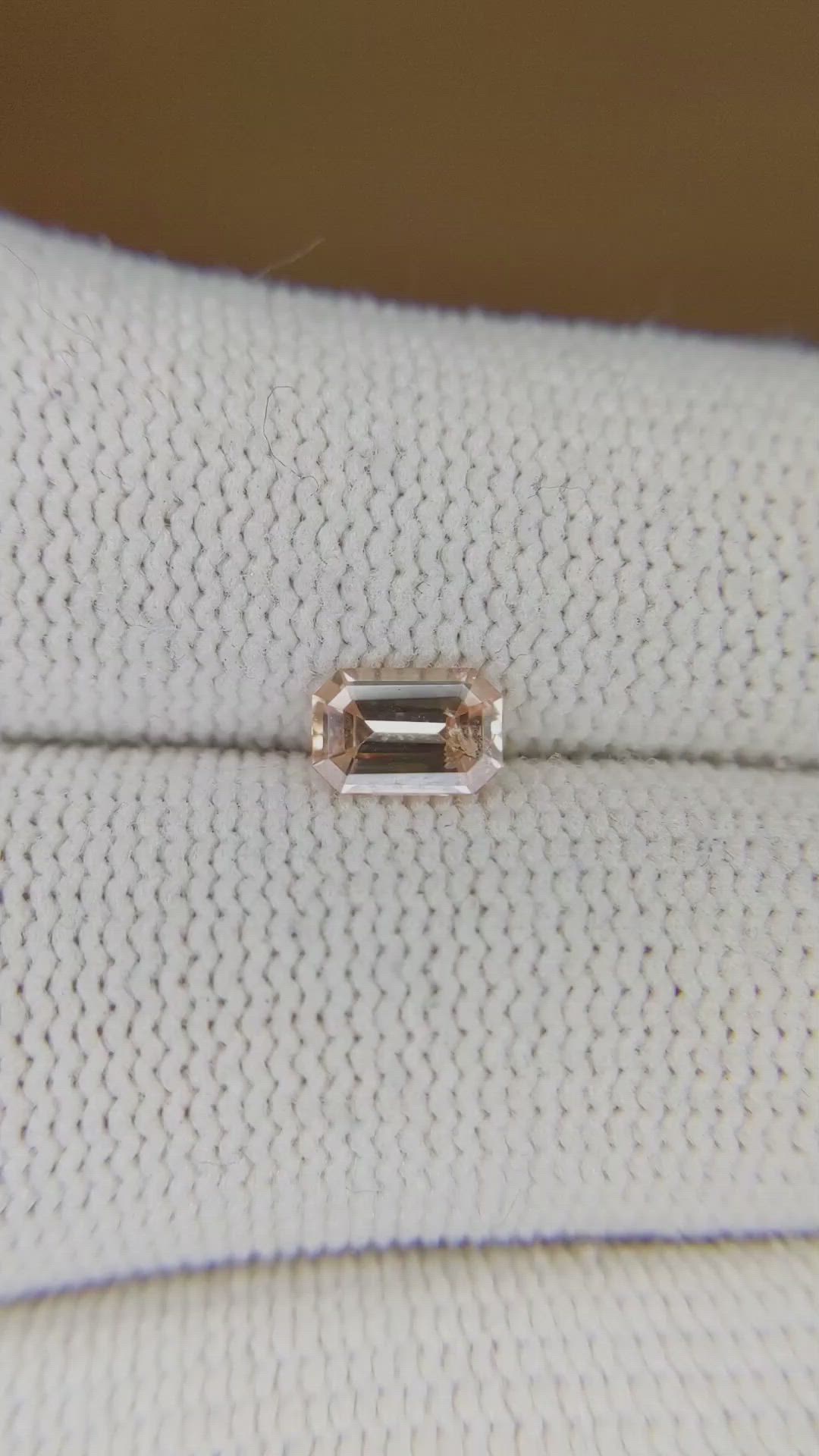 0.67 Ct. Peach Sapphire from Ceylon (Sri Lanka) Size Video